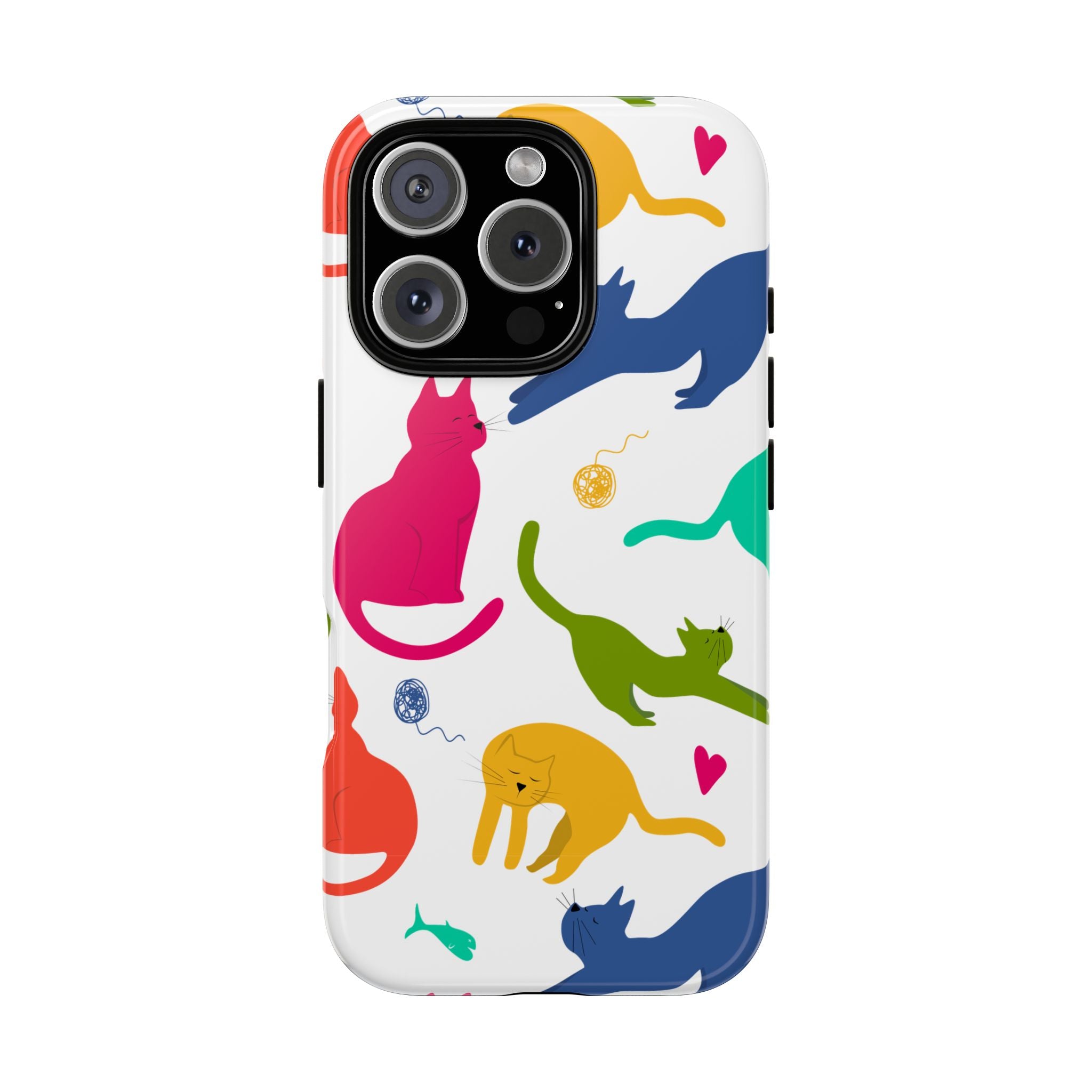 Colorful Cat Phone Case, Fun Pet Lover Gift, Tough Phone Cover, Cute Cat Accessories, Animal Theme Decor
