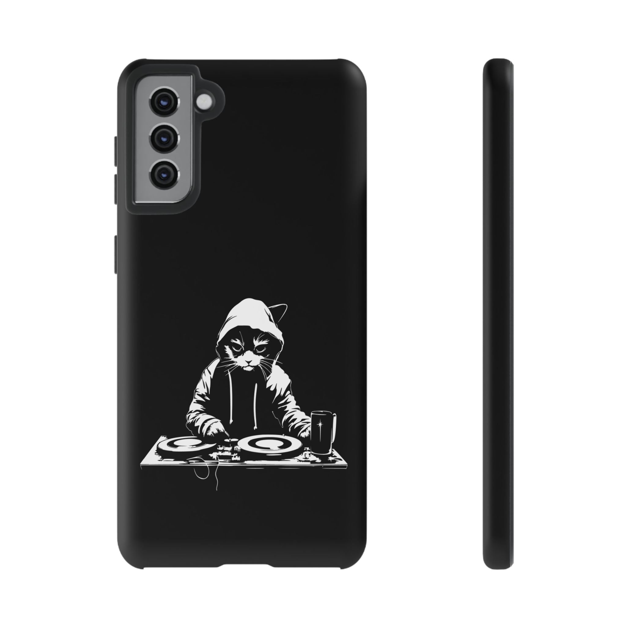 DJ Cat Phone Case, Tough Phone Cover, Pet Lover Gift, Music Enthusiast Accessory, Cute Cat Decor, Unique Case Design