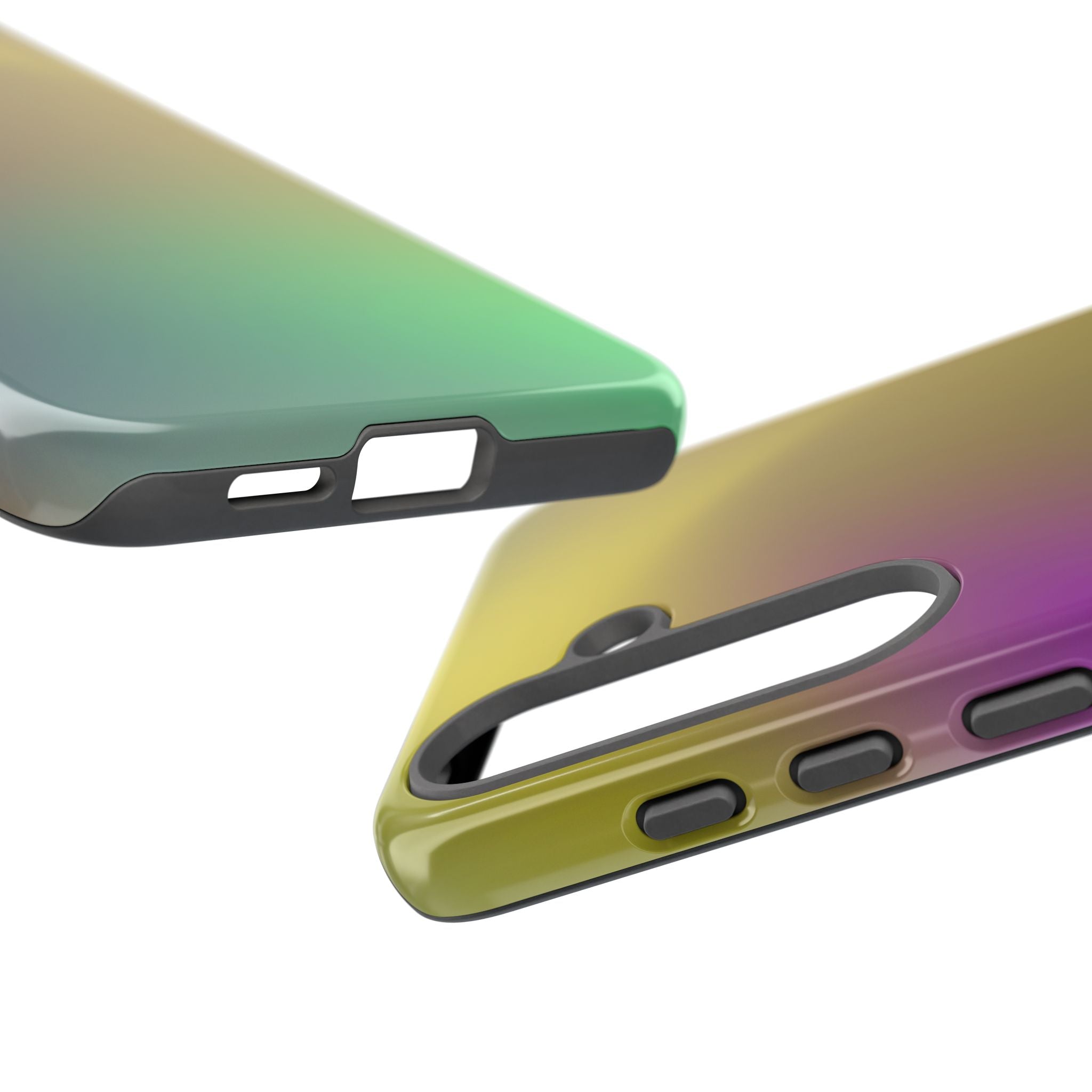 Vibrant Phone Case, Tough Cases, Colorful Phone Cover, Durable Mobile Case, Yellow Green Gradient Design