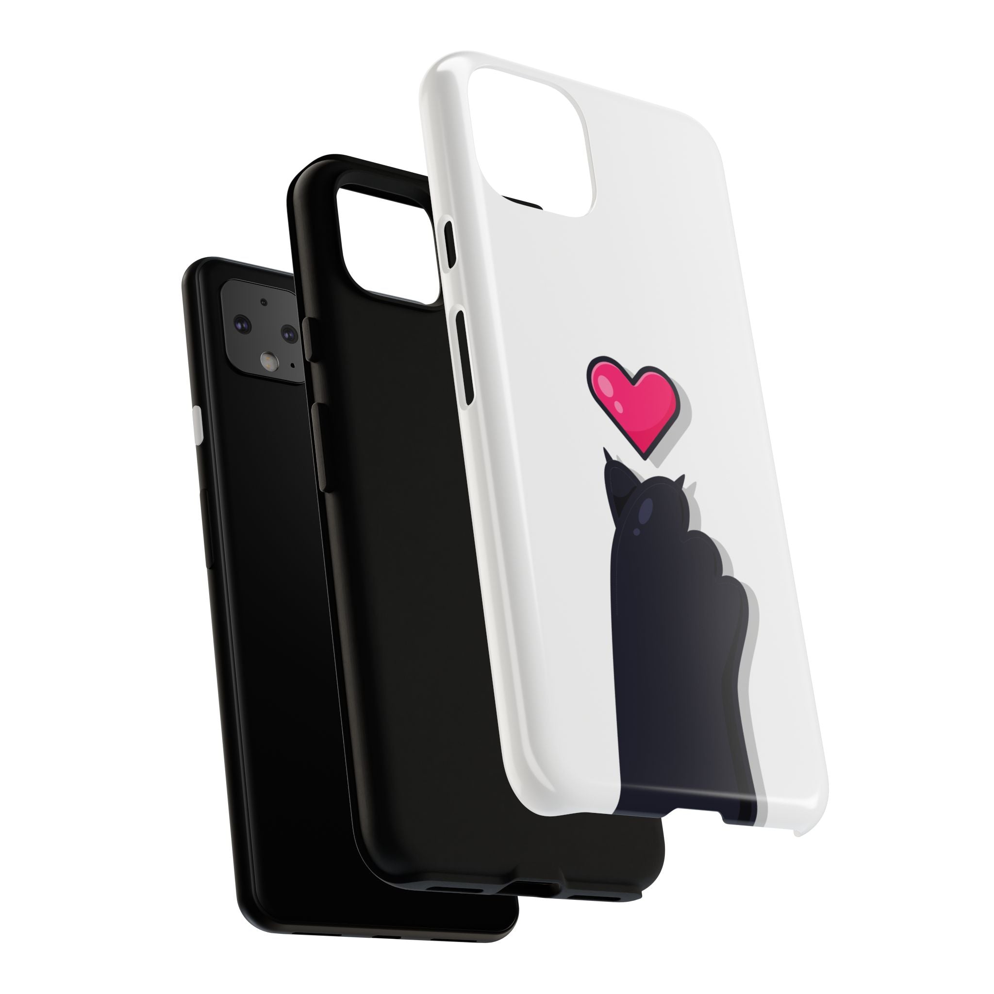 Cute Cat Love Phone Case, Tough Cell Phone Cover, Animal Lover Gifts, Pet Parent Accessories, Valentine's Day Essentials
