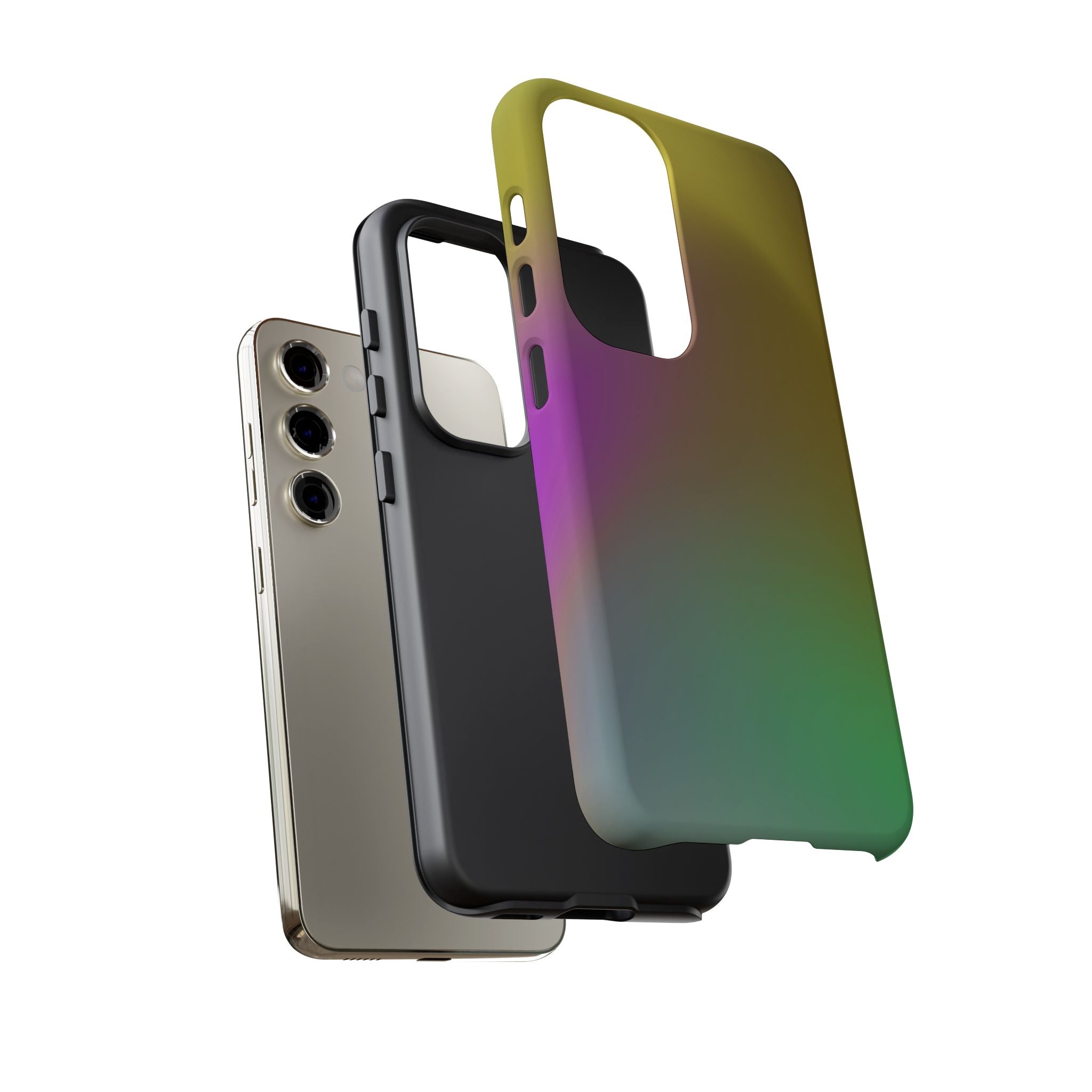 Vibrant Phone Case, Tough Cases, Colorful Phone Cover, Durable Mobile Case, Yellow Green Gradient Design