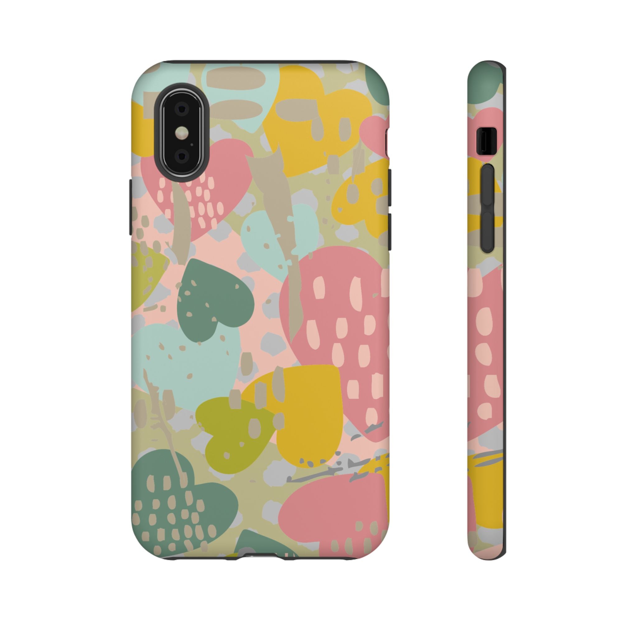 Colorful Heart Phone Case, Tough Cases for Women, Cute Phone Accessories, Gift for Her, Trends for Teens, Valentine's Day Gift