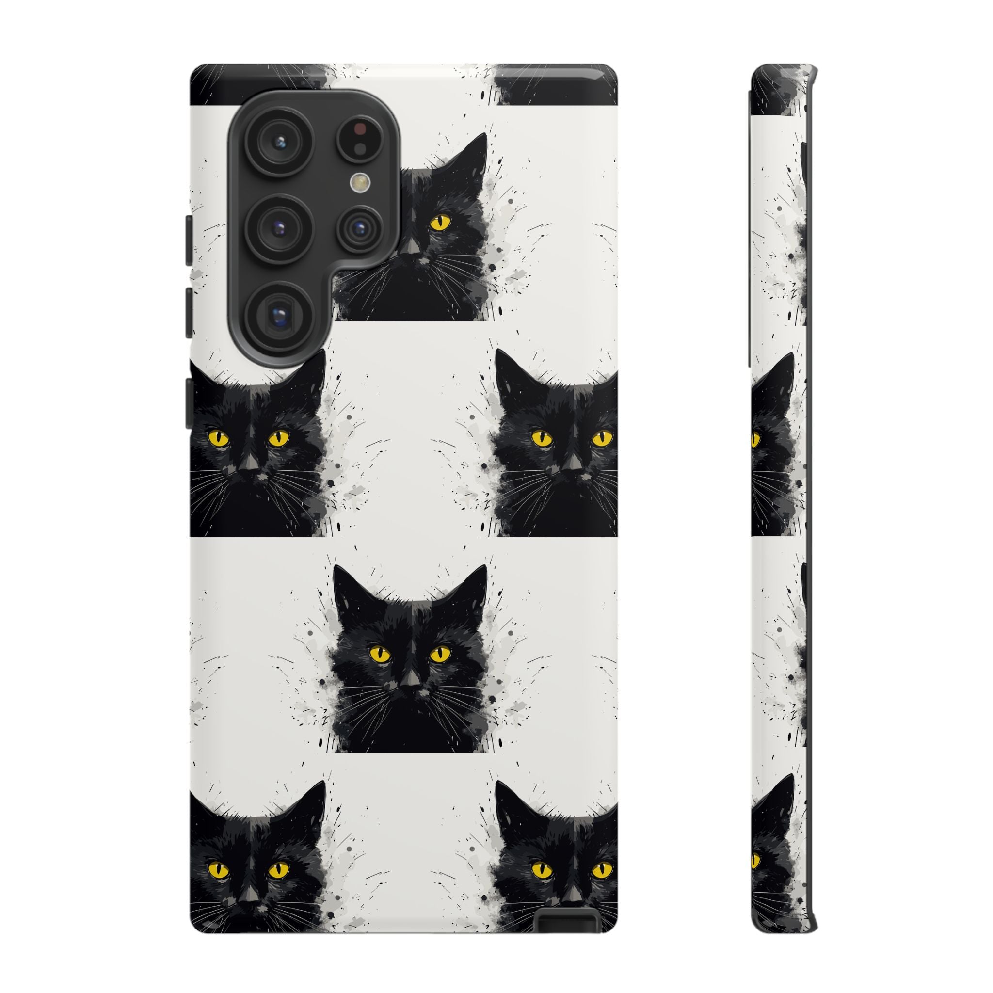 Black Cat Phone Case, Tough Cases, Cat Lover Gift, Unique Design, Halloween, Animal Accessories, Custom Phone Cover