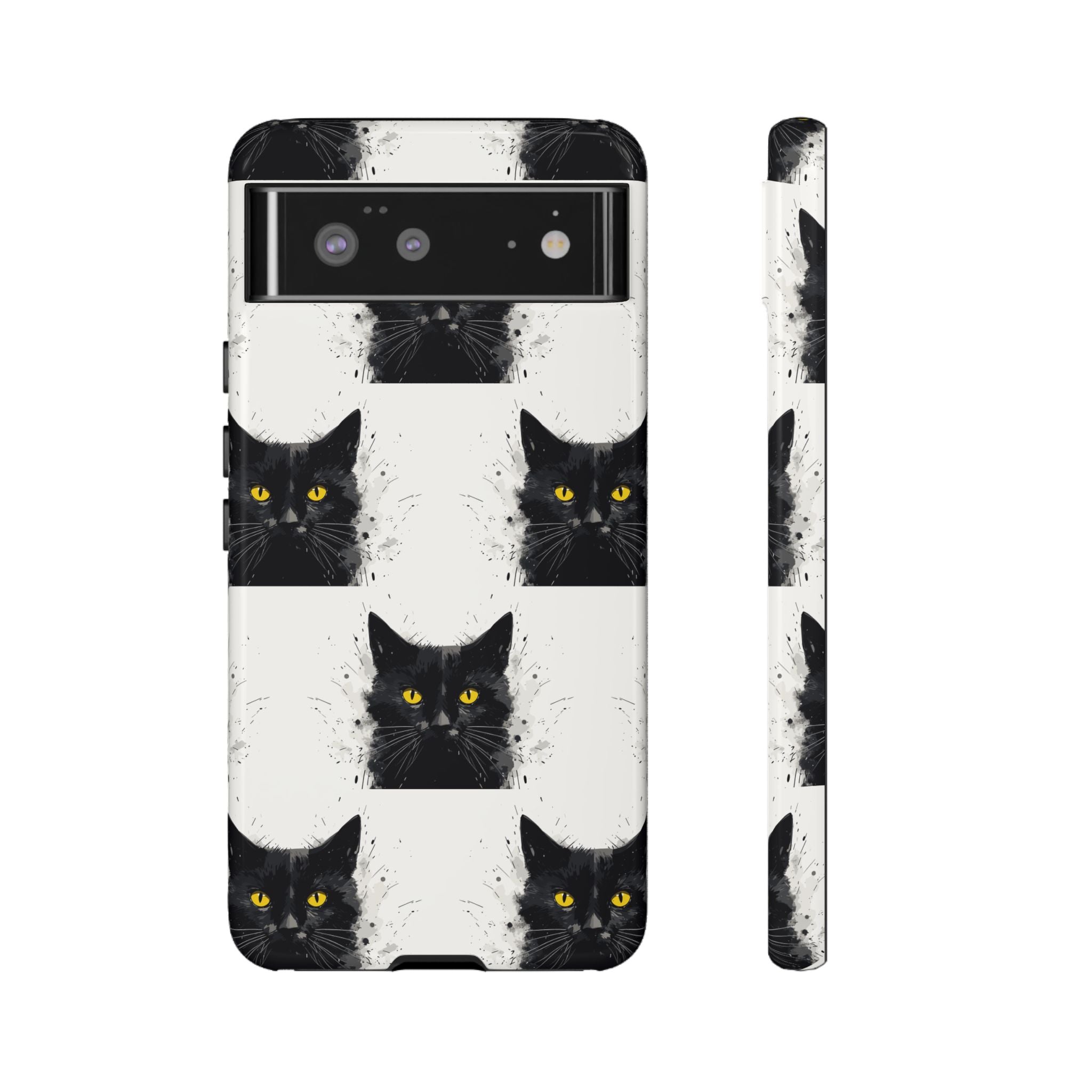 Black Cat Phone Case, Tough Cases, Cat Lover Gift, Unique Design, Halloween, Animal Accessories, Custom Phone Cover
