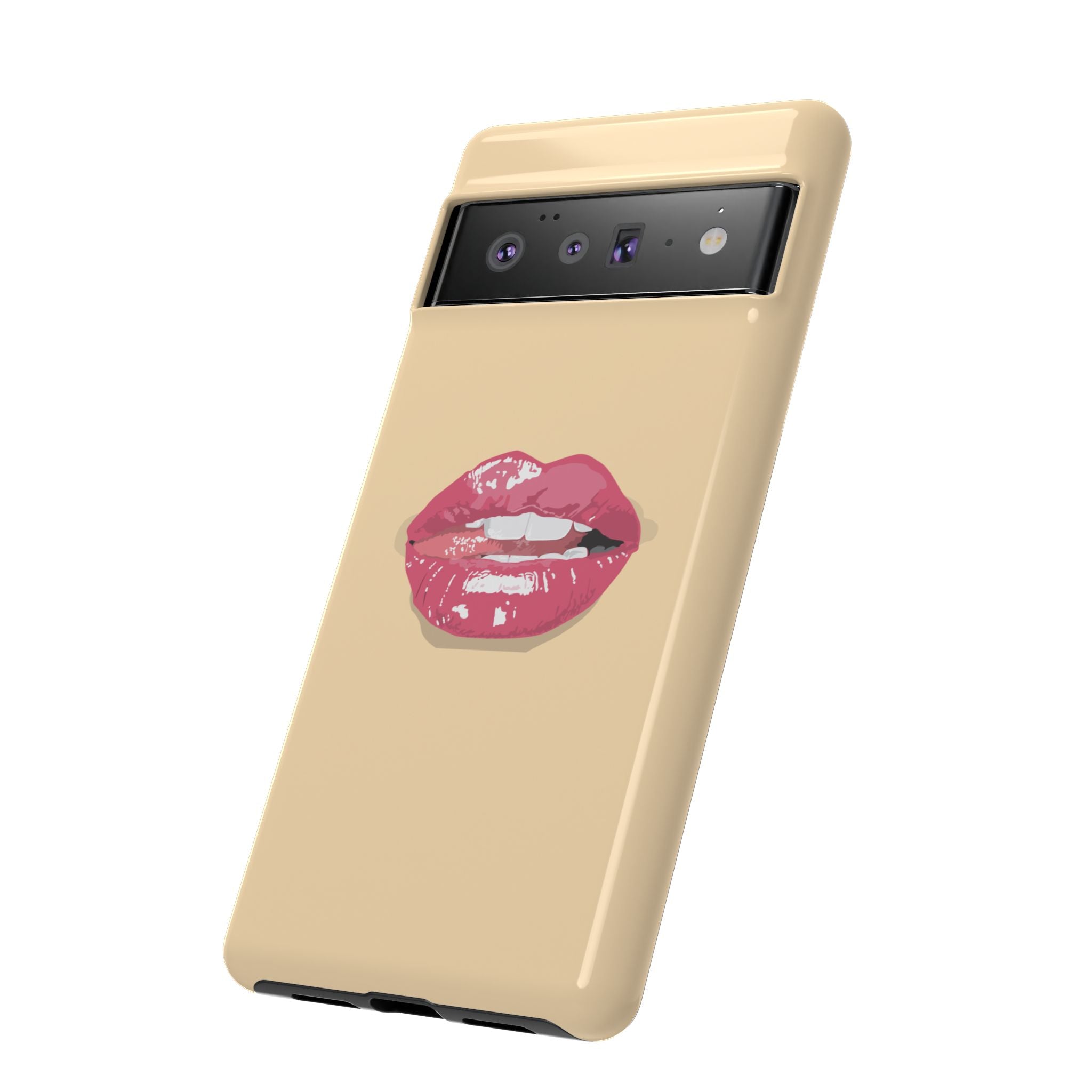 Stylish Phone Case with Lip Print, Trendy Mobile Cover, Fashion Accessory, Gift for Her, Cute Cell Phone Case