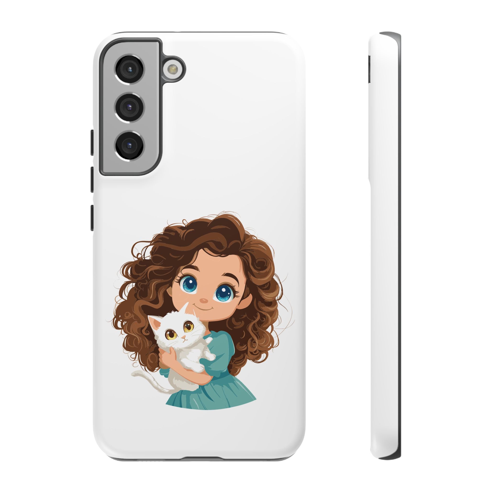 Cute Cat Lover Phone Case, Tough Phone Cover, Pet Lover Gift, Personalized Gift, Kids Phone Case, Animal Lover Accessories