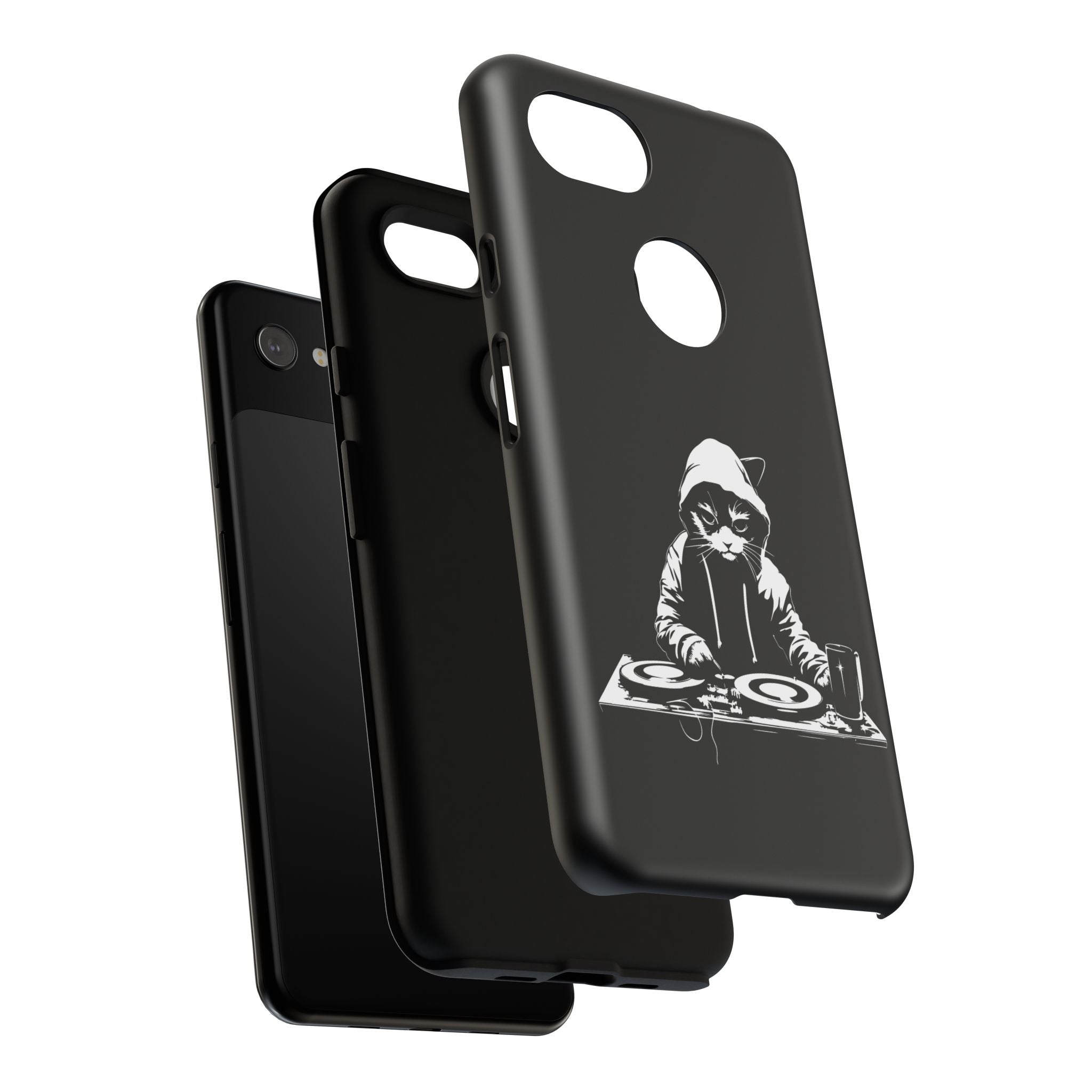 DJ Cat Phone Case, Tough Phone Cover, Pet Lover Gift, Music Enthusiast Accessory, Cute Cat Decor, Unique Case Design
