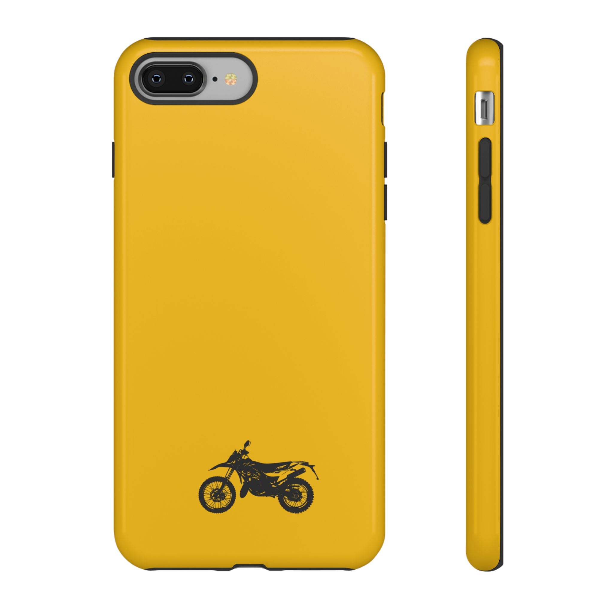 Motorcycle Phone Case, Tough Phone Cover, Gift for Bikers, Durable Tech Accessory, Yellow Motorcycle Design