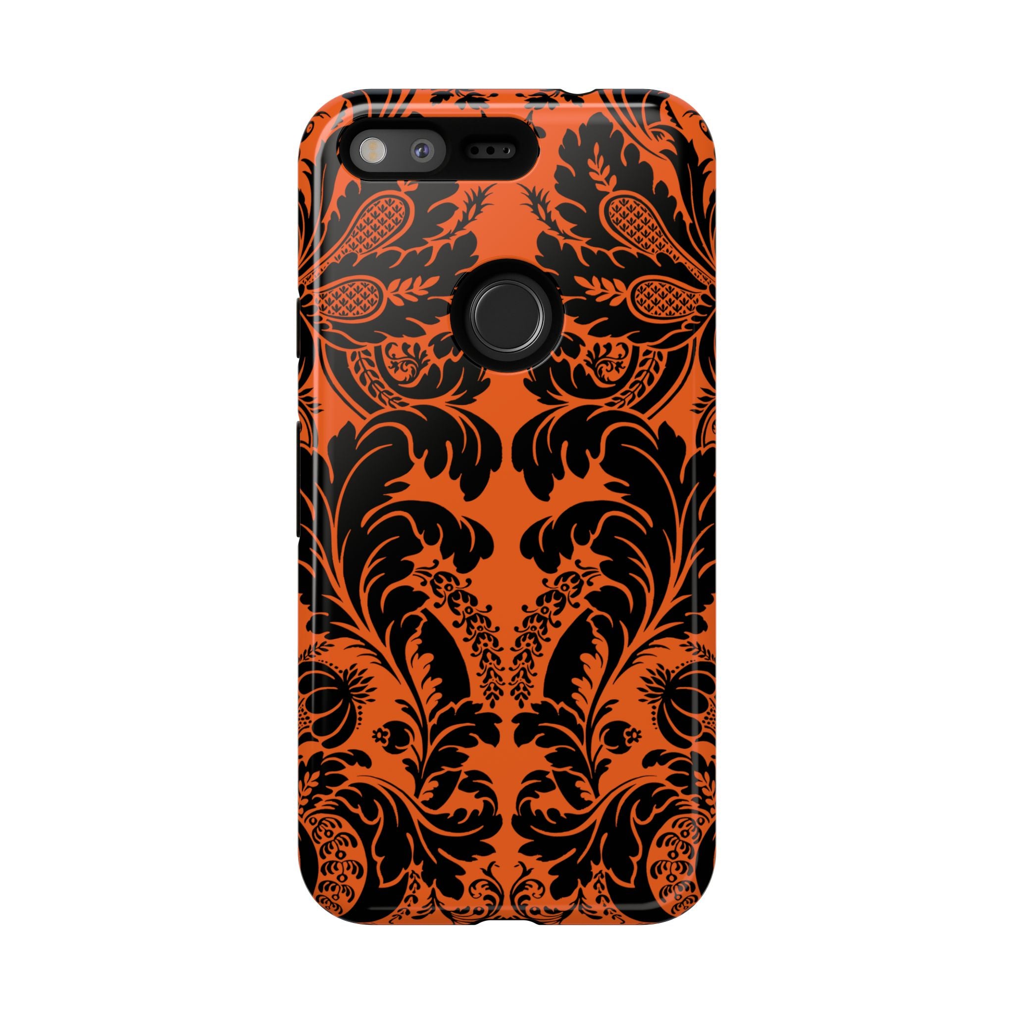 Elegant Phone Case with Orange Floral Design | Tough Cases, Smartphone Cover, Gift for Her, Floral Patterns, Stylish Accessories