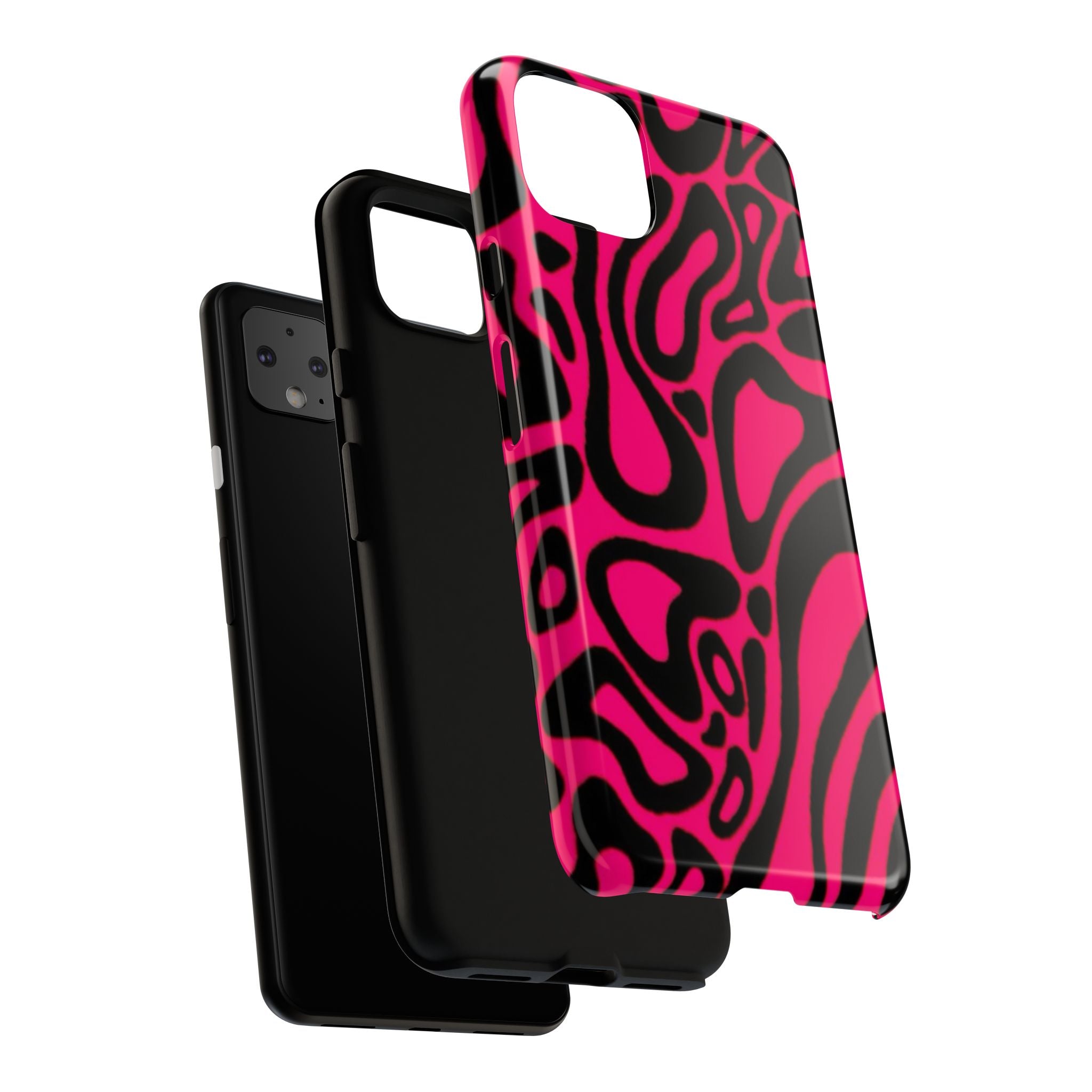 Bold Pink Patterned Phone Case, Stylish Tough Case, Trendy Accessory, Gift for Her, Tech Protection