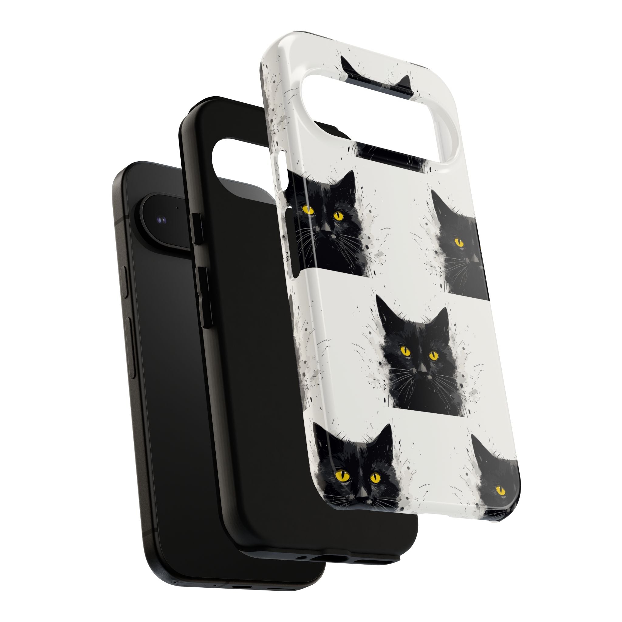 Black Cat Phone Case, Tough Cases, Cat Lover Gift, Unique Design, Halloween, Animal Accessories, Custom Phone Cover