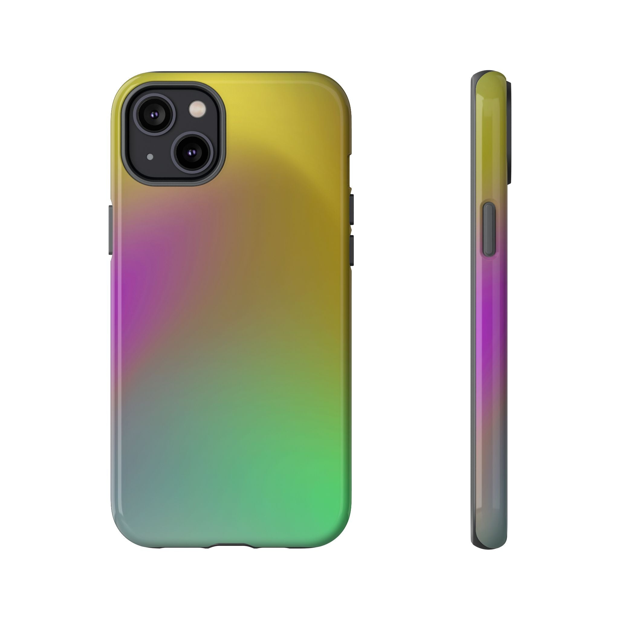 Vibrant Phone Case, Tough Cases, Colorful Phone Cover, Durable Mobile Case, Yellow Green Gradient Design