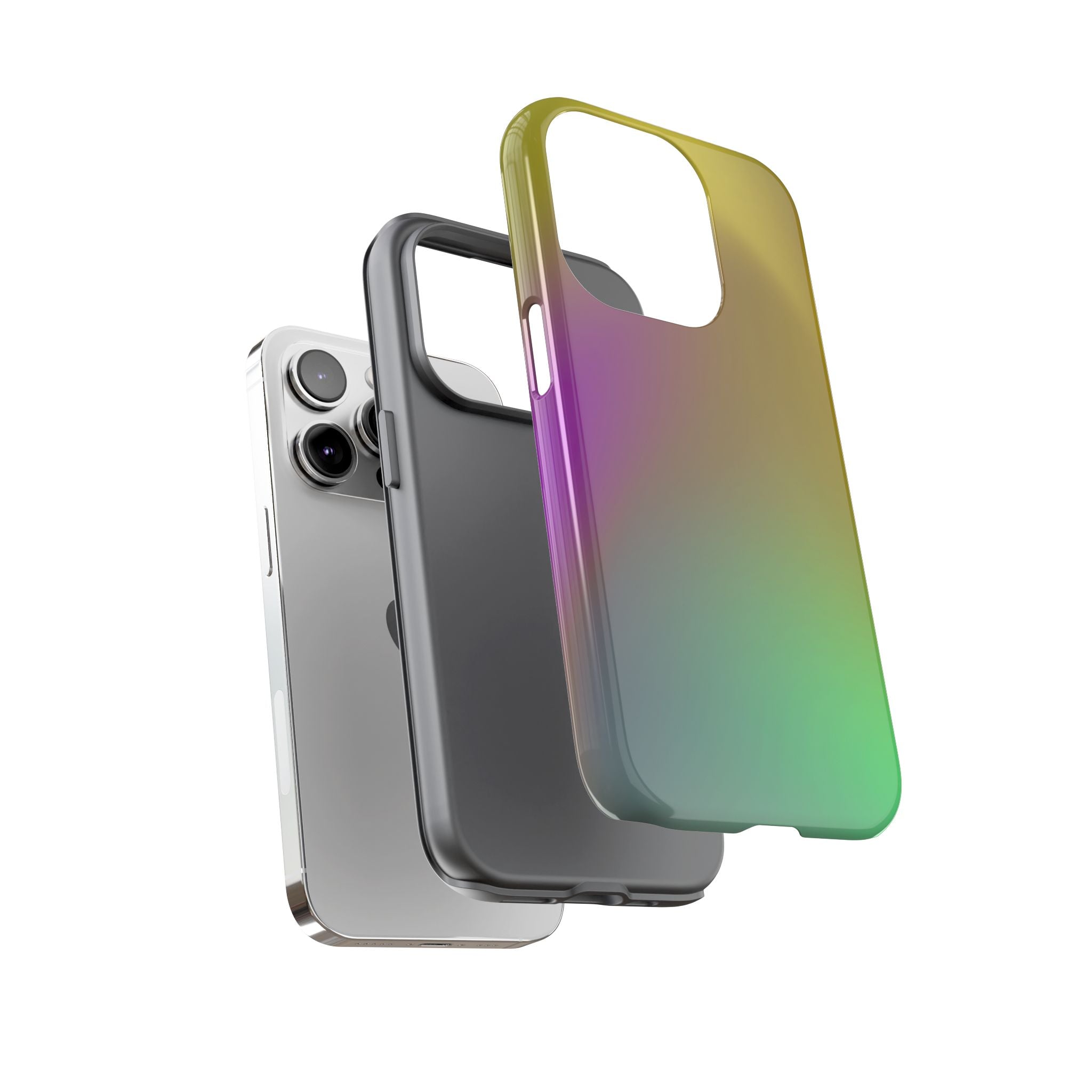 Vibrant Phone Case, Tough Cases, Colorful Phone Cover, Durable Mobile Case, Yellow Green Gradient Design