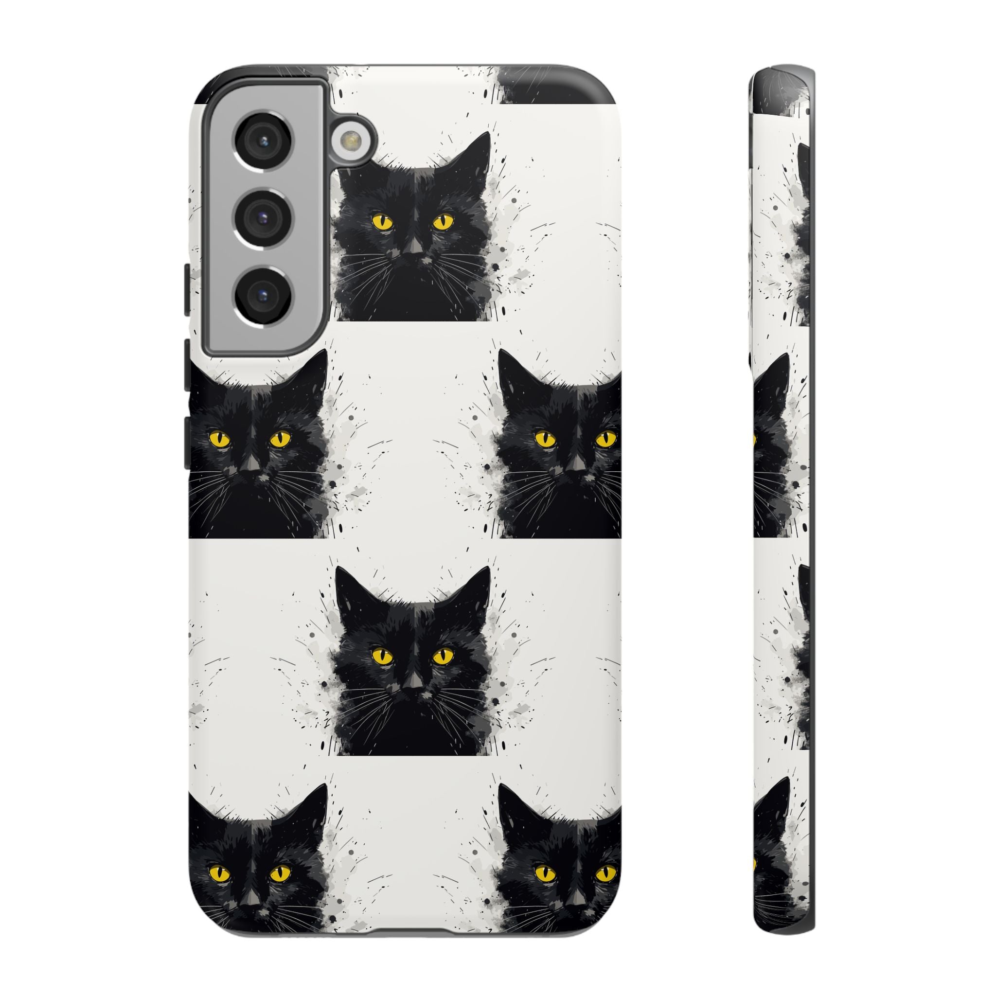 Black Cat Phone Case, Tough Cases, Cat Lover Gift, Unique Design, Halloween, Animal Accessories, Custom Phone Cover