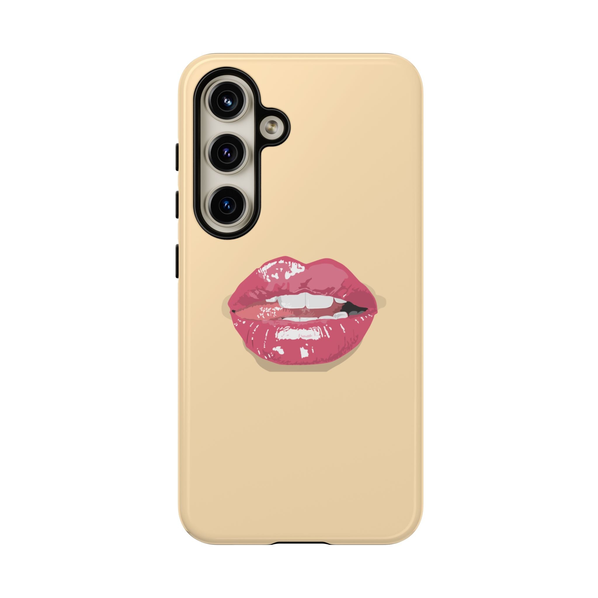 Stylish Phone Case with Lip Print, Trendy Mobile Cover, Fashion Accessory, Gift for Her, Cute Cell Phone Case
