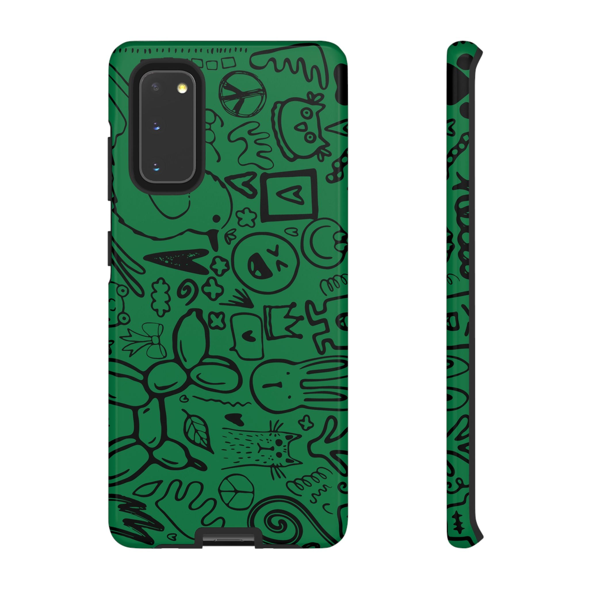 Playful Phone Case, Vibrant Green Tough Case, Quirky Graphic Design, Unique Gift for Kids, Fun Accessories, Christmas, Birthday