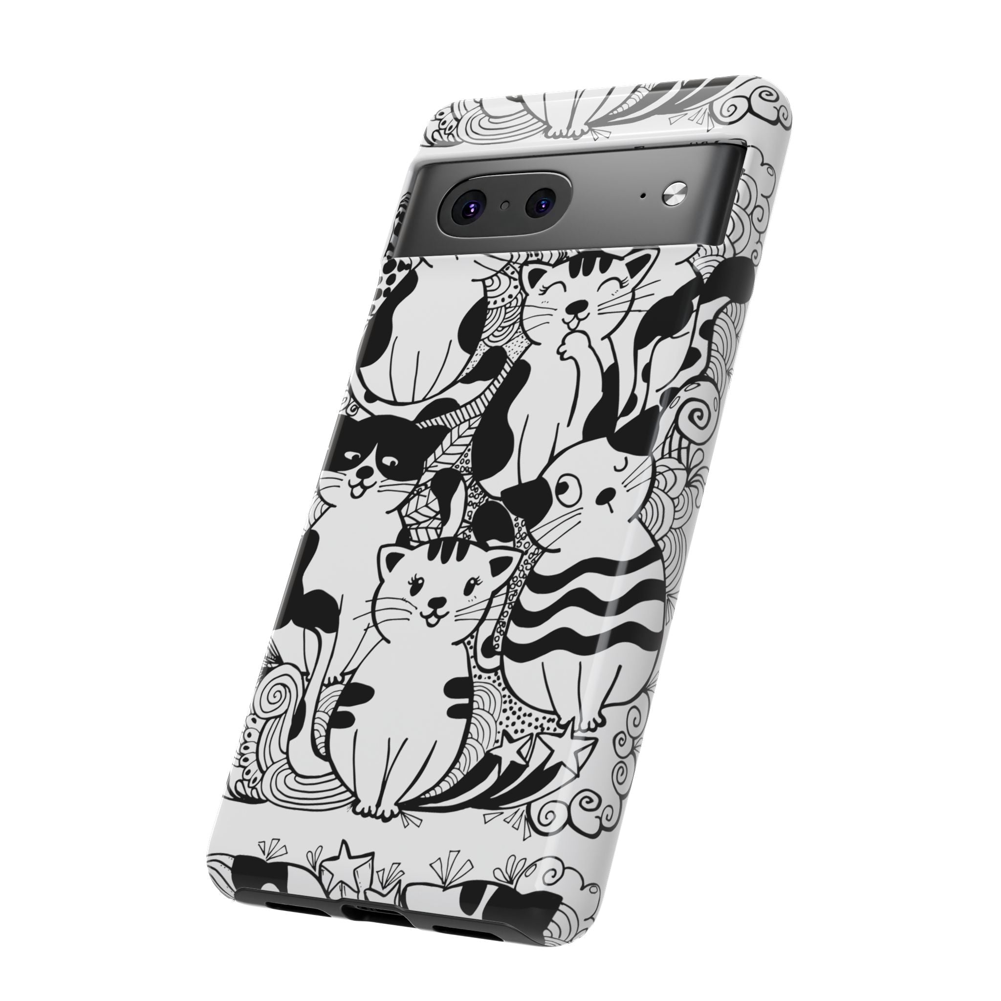 Cat-Themed Phone Case, Cute Cat Art, Pet Lover Gift, Birthday Present, Unique Cat Decor, Fun Tech Accessories, Animal Lover Case