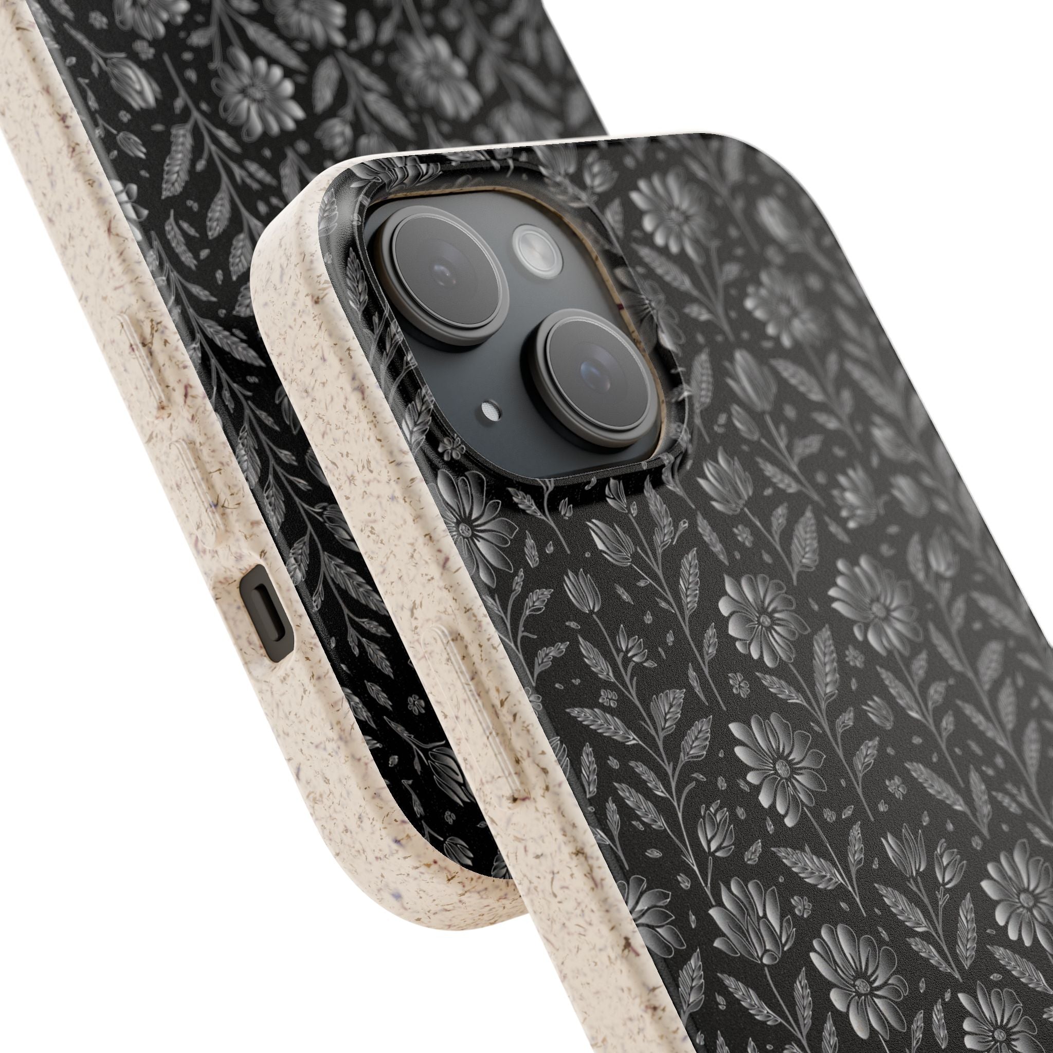 Eco-Friendly Floral Phone Case, Biodegradable iPhone Case, Sustainable Fashion Accessory, Nature Lover Gift, Eco-Conscious Phone Cover