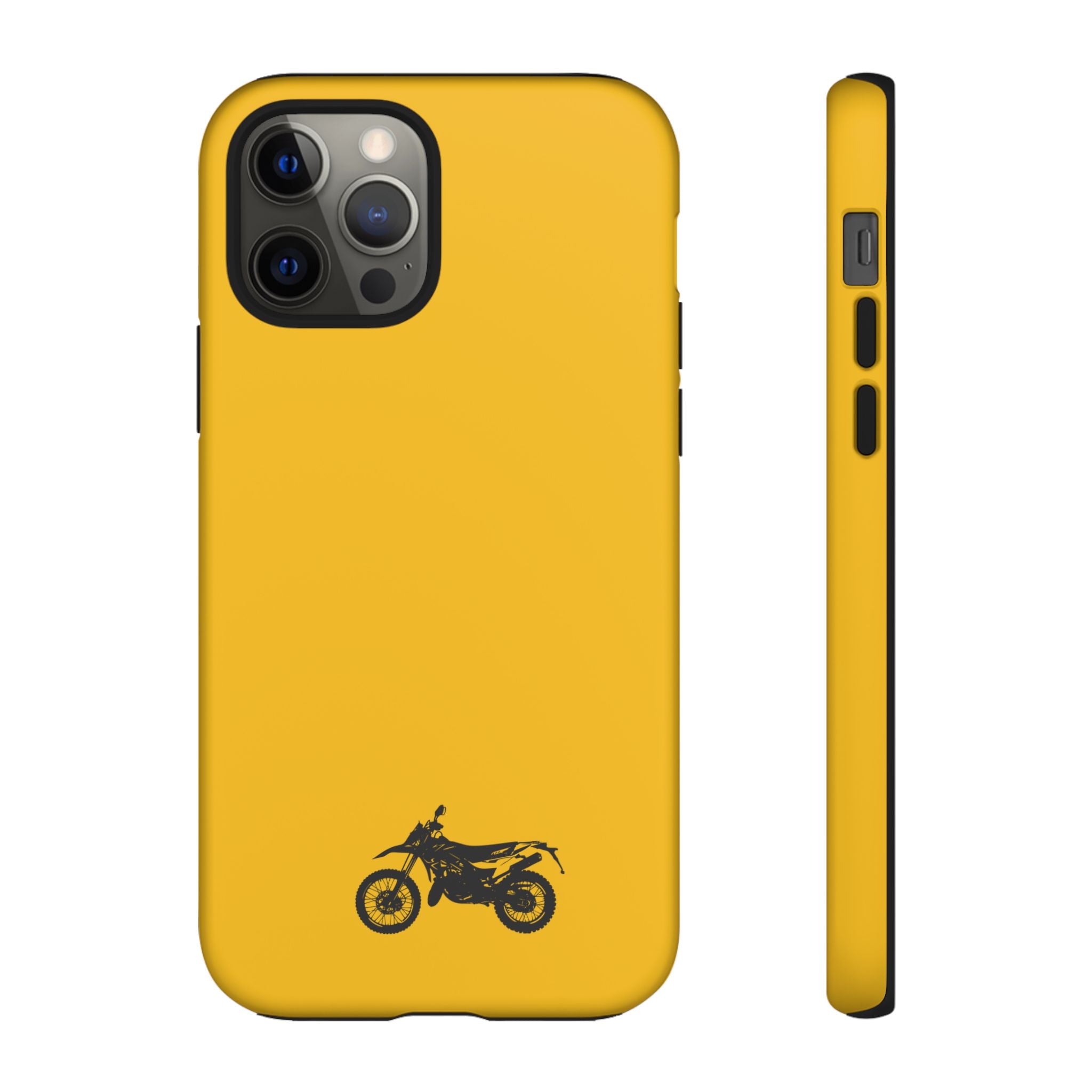 Motorcycle Phone Case, Tough Phone Cover, Gift for Bikers, Durable Tech Accessory, Yellow Motorcycle Design