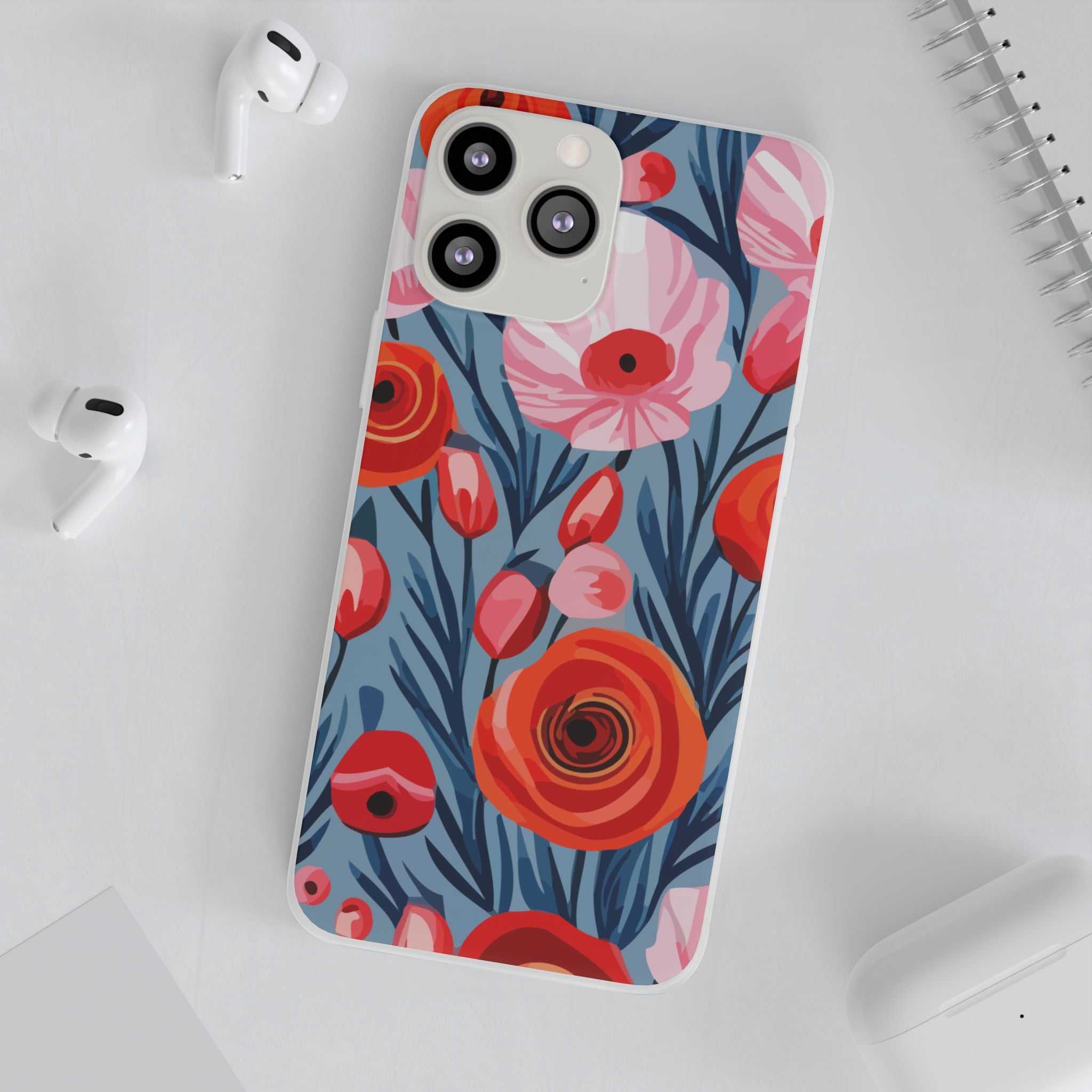 Beautiful Floral Flexi Cases for Phone, Stylish Protective Cover, Gift for Her, Phone Accessories, Floral Design