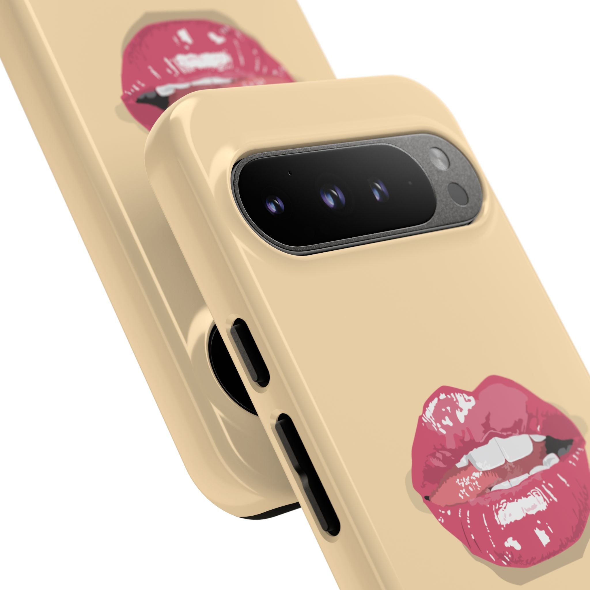 Stylish Phone Case with Lip Print, Trendy Mobile Cover, Fashion Accessory, Gift for Her, Cute Cell Phone Case