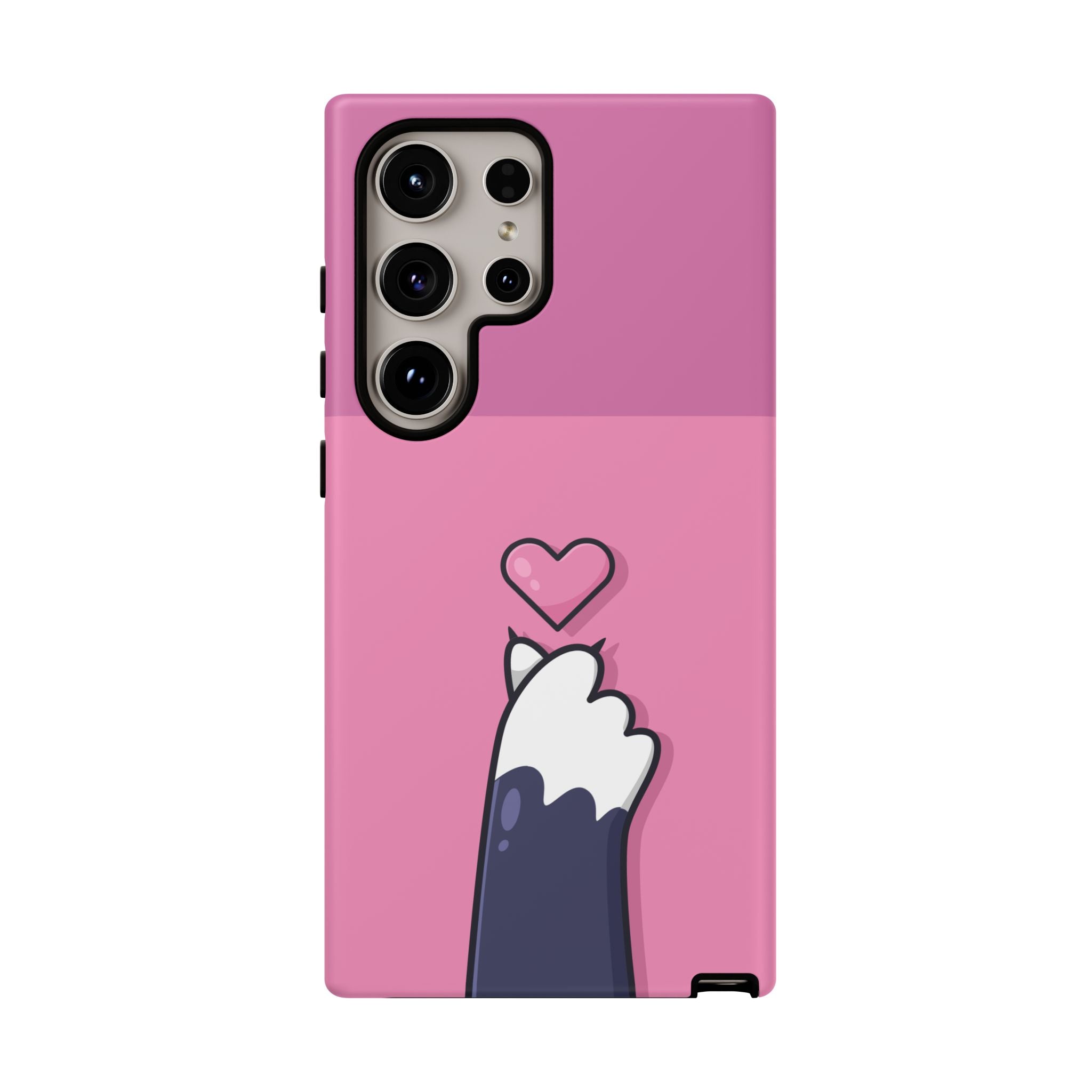 Cute Cat Paw Phone Case, Playful Pet Lover Gift, Animal Print Phone Cover, Heart Design Case, Fun Feminine Case, Kawaii Style