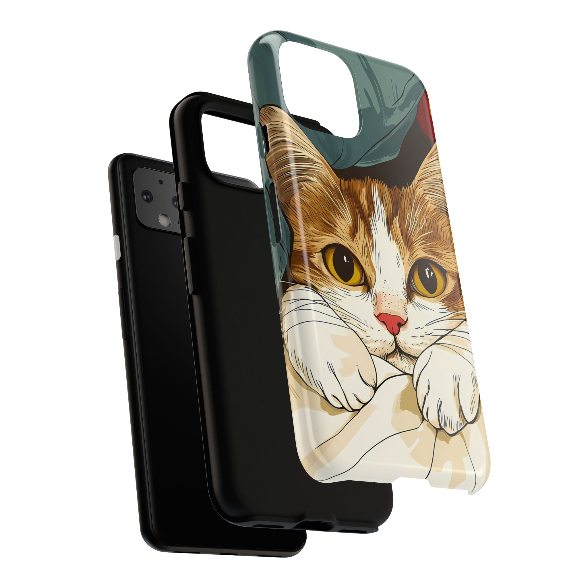 Cute Cat Phone Case - Ideal for Cat Lovers, Pet Owners, Birthday Gifts, Smartphone Accessories, Funny Pet Humor