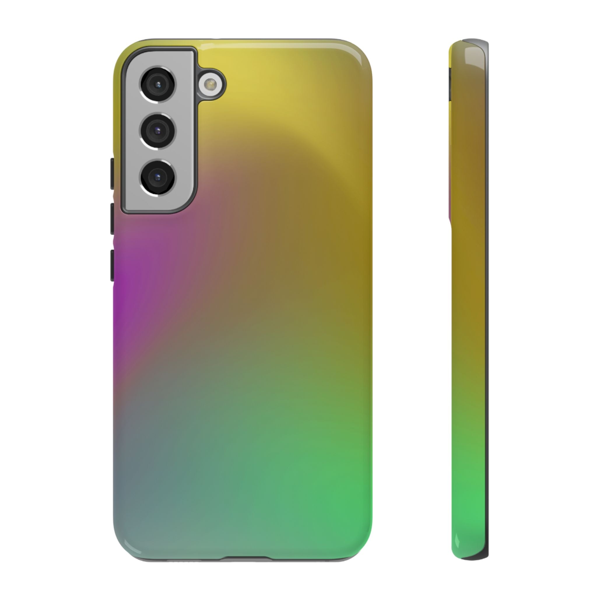 Vibrant Phone Case, Tough Cases, Colorful Phone Cover, Durable Mobile Case, Yellow Green Gradient Design