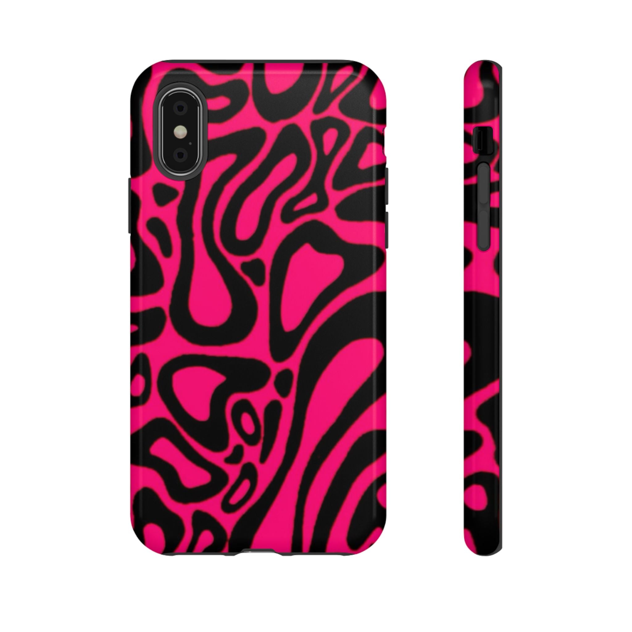 Bold Pink Patterned Phone Case, Stylish Tough Case, Trendy Accessory, Gift for Her, Tech Protection