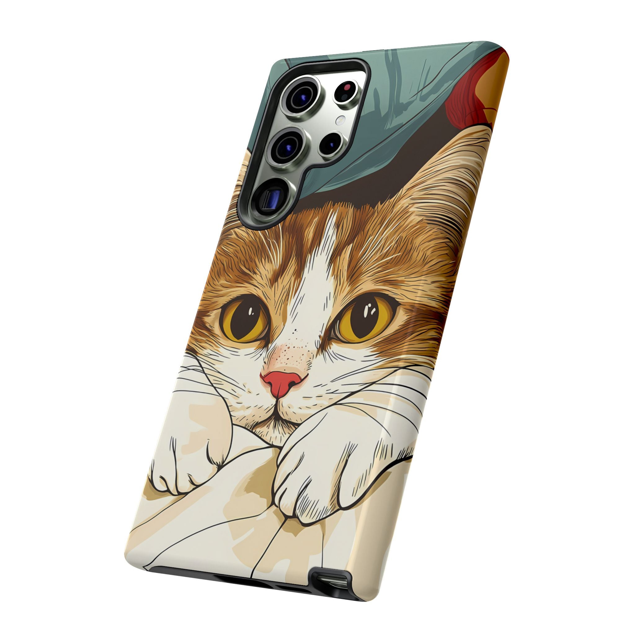 Cute Cat Phone Case - Ideal for Cat Lovers, Pet Owners, Birthday Gifts, Smartphone Accessories, Funny Pet Humor