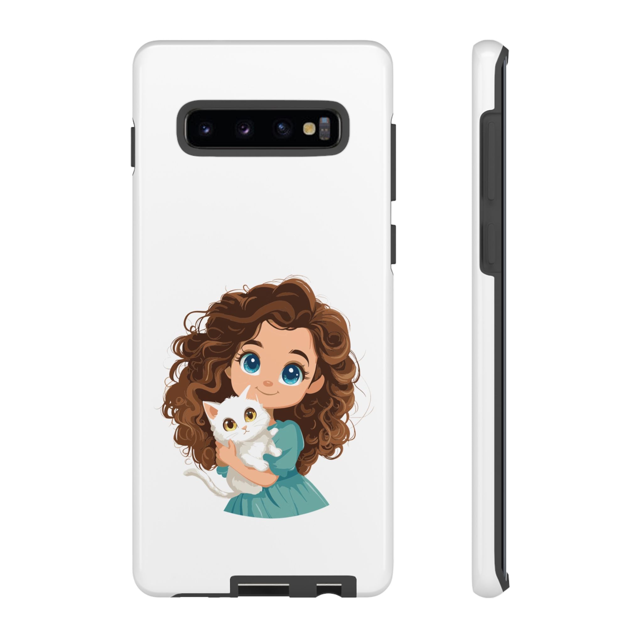 Cute Cat Lover Phone Case, Tough Phone Cover, Pet Lover Gift, Personalized Gift, Kids Phone Case, Animal Lover Accessories