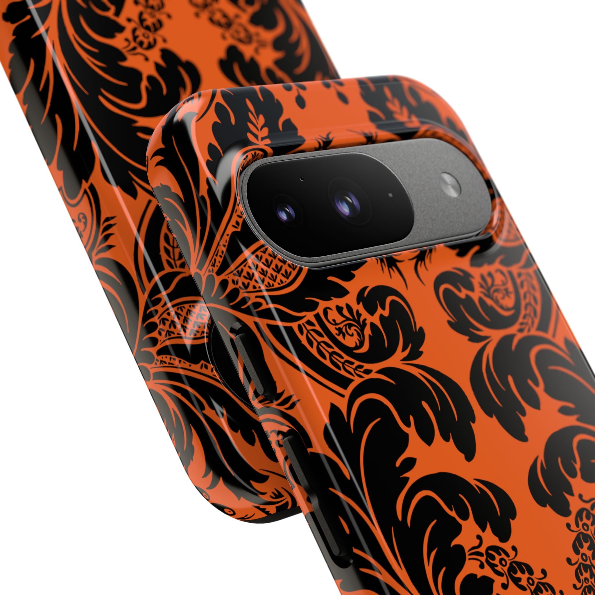 Elegant Phone Case with Orange Floral Design | Tough Cases, Smartphone Cover, Gift for Her, Floral Patterns, Stylish Accessories