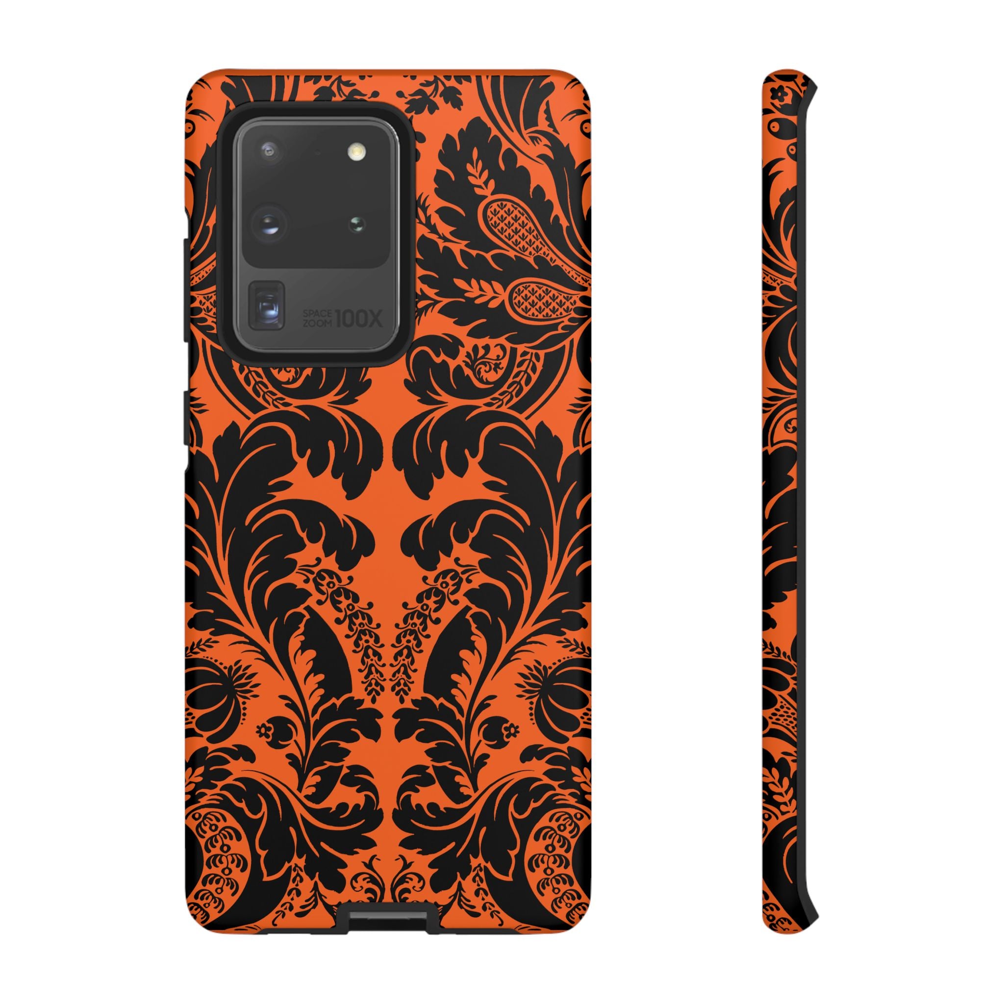 Elegant Phone Case with Orange Floral Design | Tough Cases, Smartphone Cover, Gift for Her, Floral Patterns, Stylish Accessories