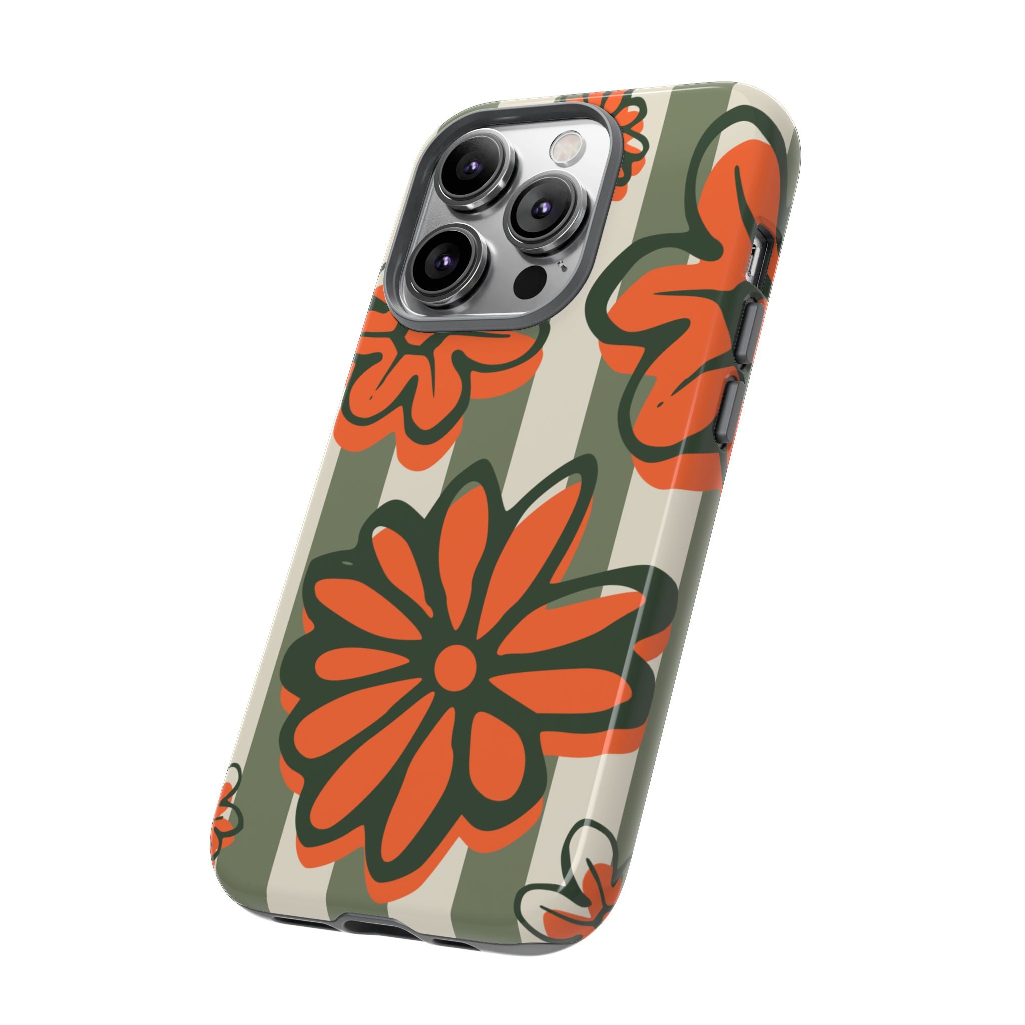 Floral Tough Phone Case - Trendy Protector for Pet Lovers, Super Cute Gift, Floral Design, Stylish Phone Cover, Unique Accessory