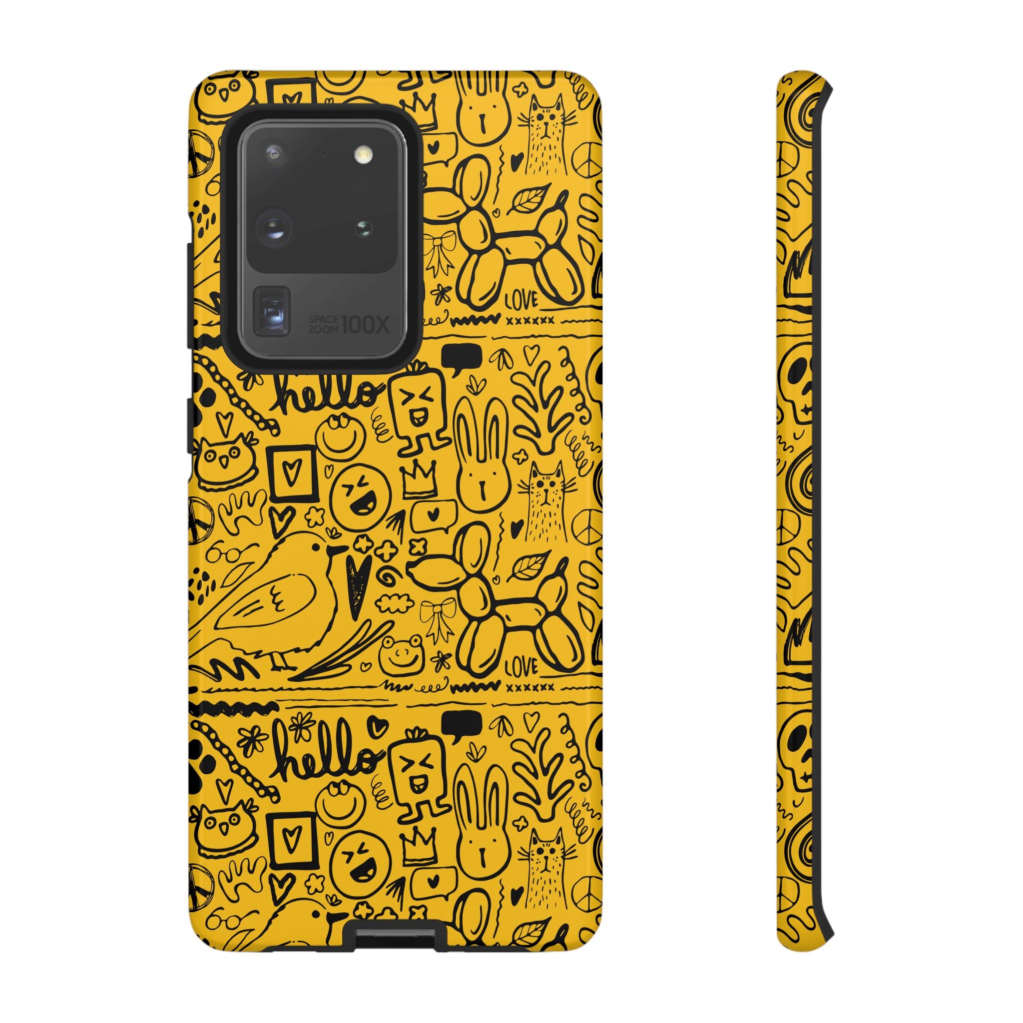 Vibrant Phone Case, Cute Yellow Floral iPhone Cover, Stylish Tough Case, Fun Phone Accessory, Perfect Gift for Teens