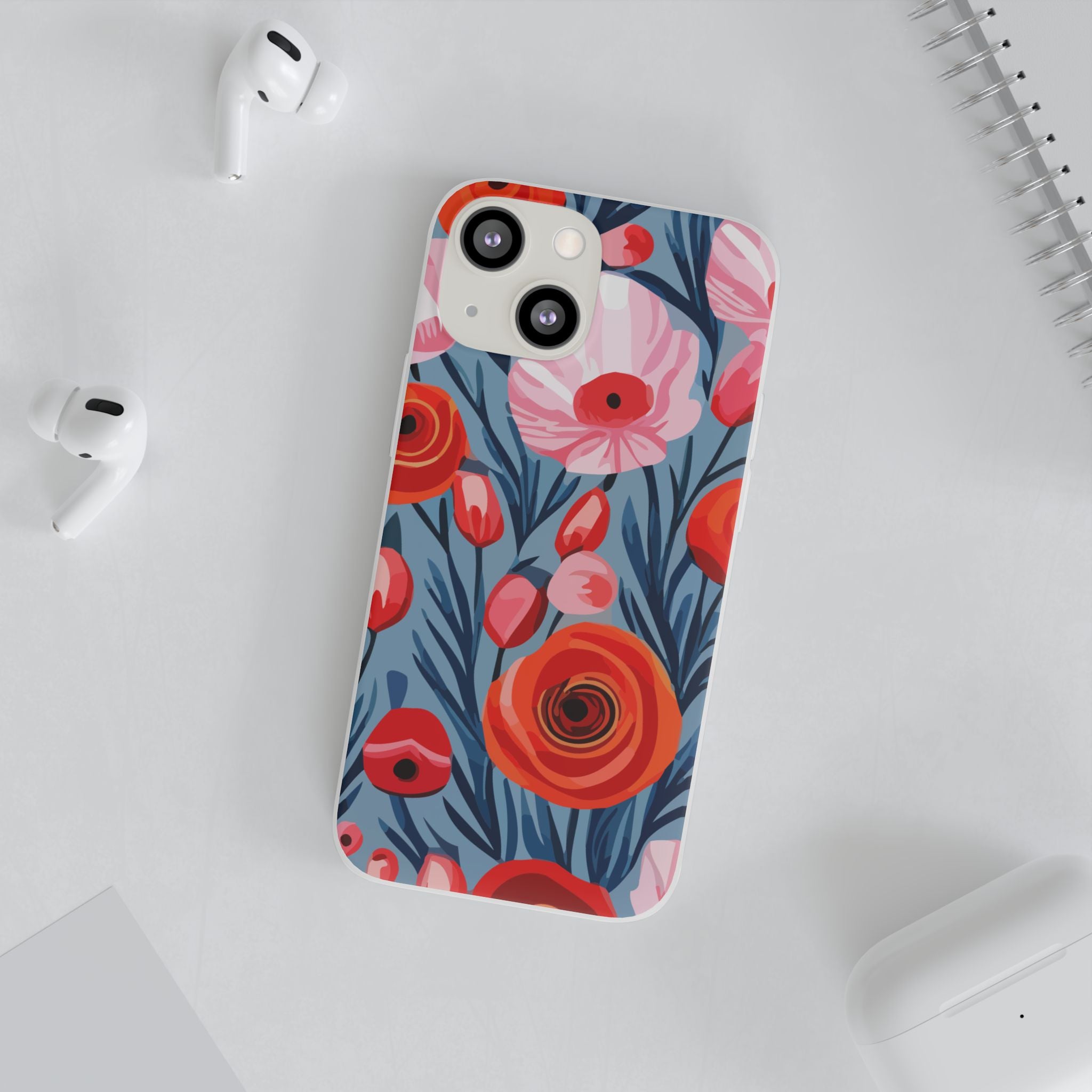 Beautiful Floral Flexi Cases for Phone, Stylish Protective Cover, Gift for Her, Phone Accessories, Floral Design