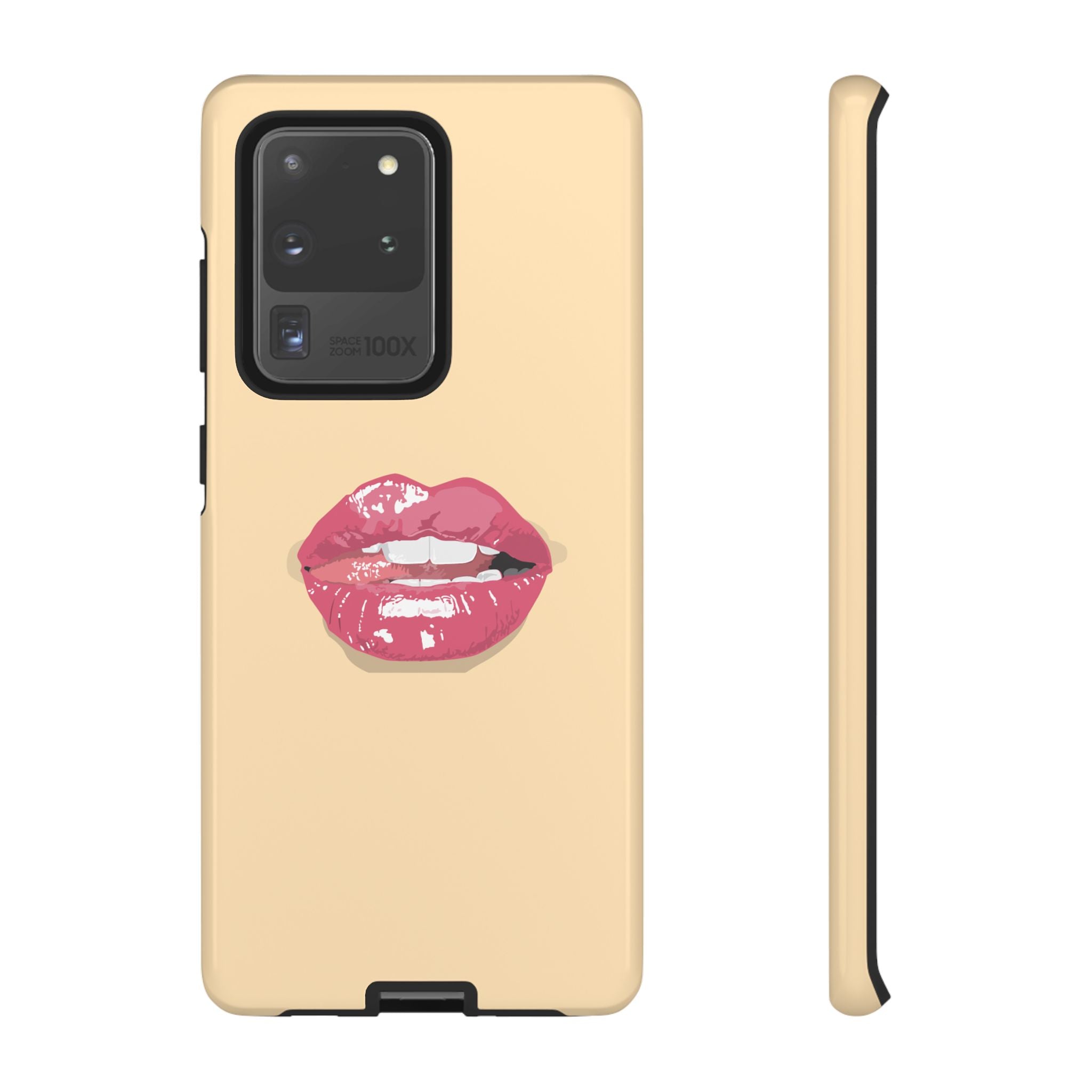 Stylish Phone Case with Lip Print, Trendy Mobile Cover, Fashion Accessory, Gift for Her, Cute Cell Phone Case