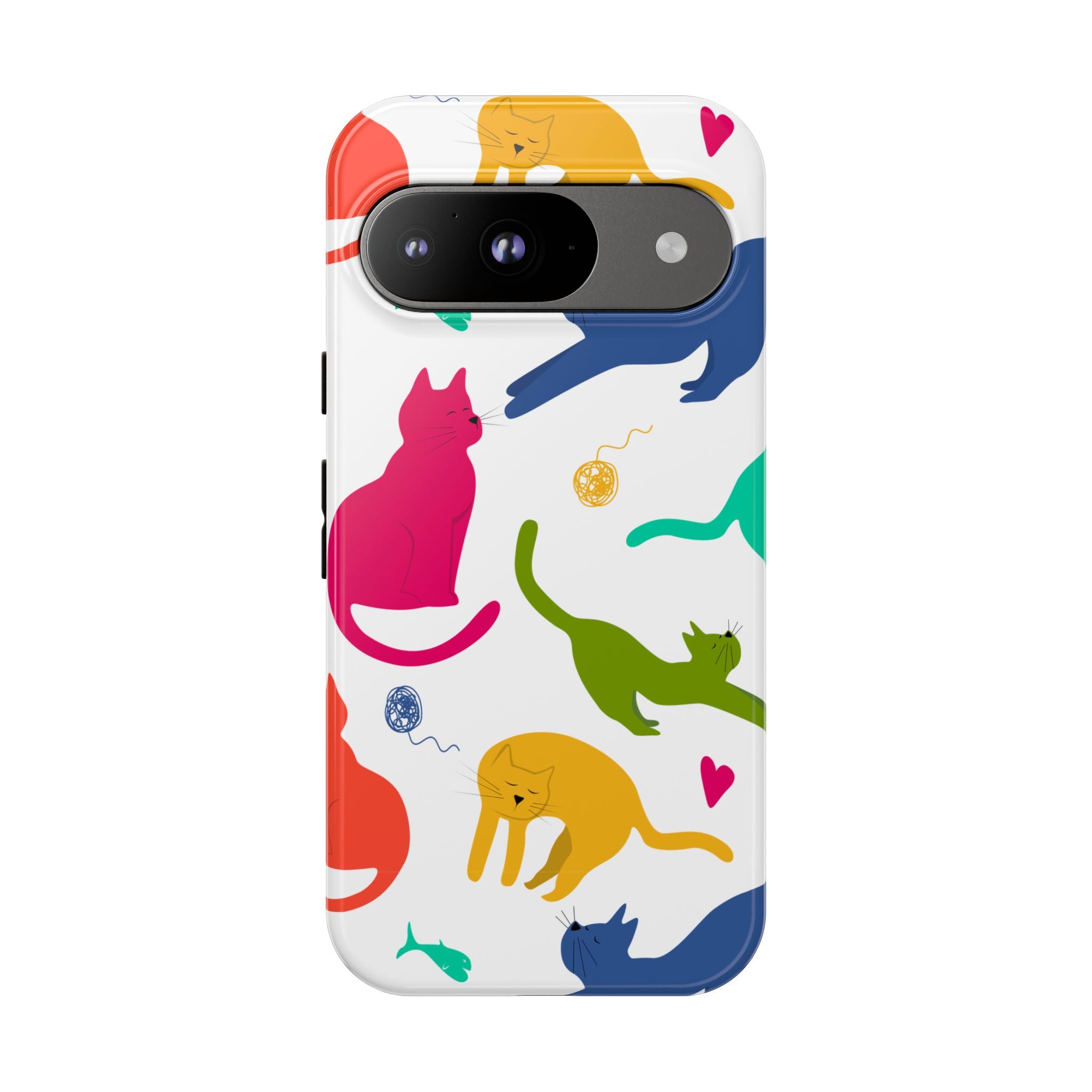 Colorful Cat Phone Case, Fun Pet Lover Gift, Tough Phone Cover, Cute Cat Accessories, Animal Theme Decor