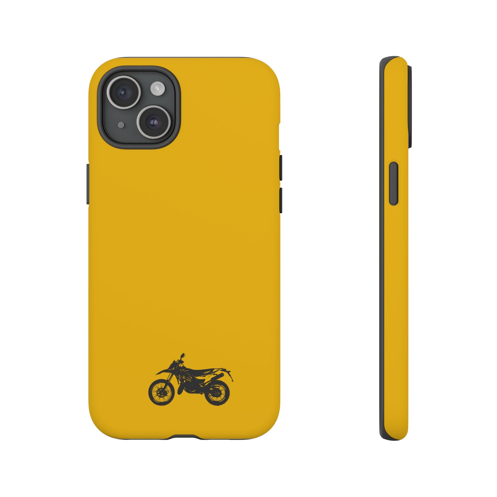 Motorcycle Phone Case, Tough Phone Cover, Gift for Bikers, Durable Tech Accessory, Yellow Motorcycle Design