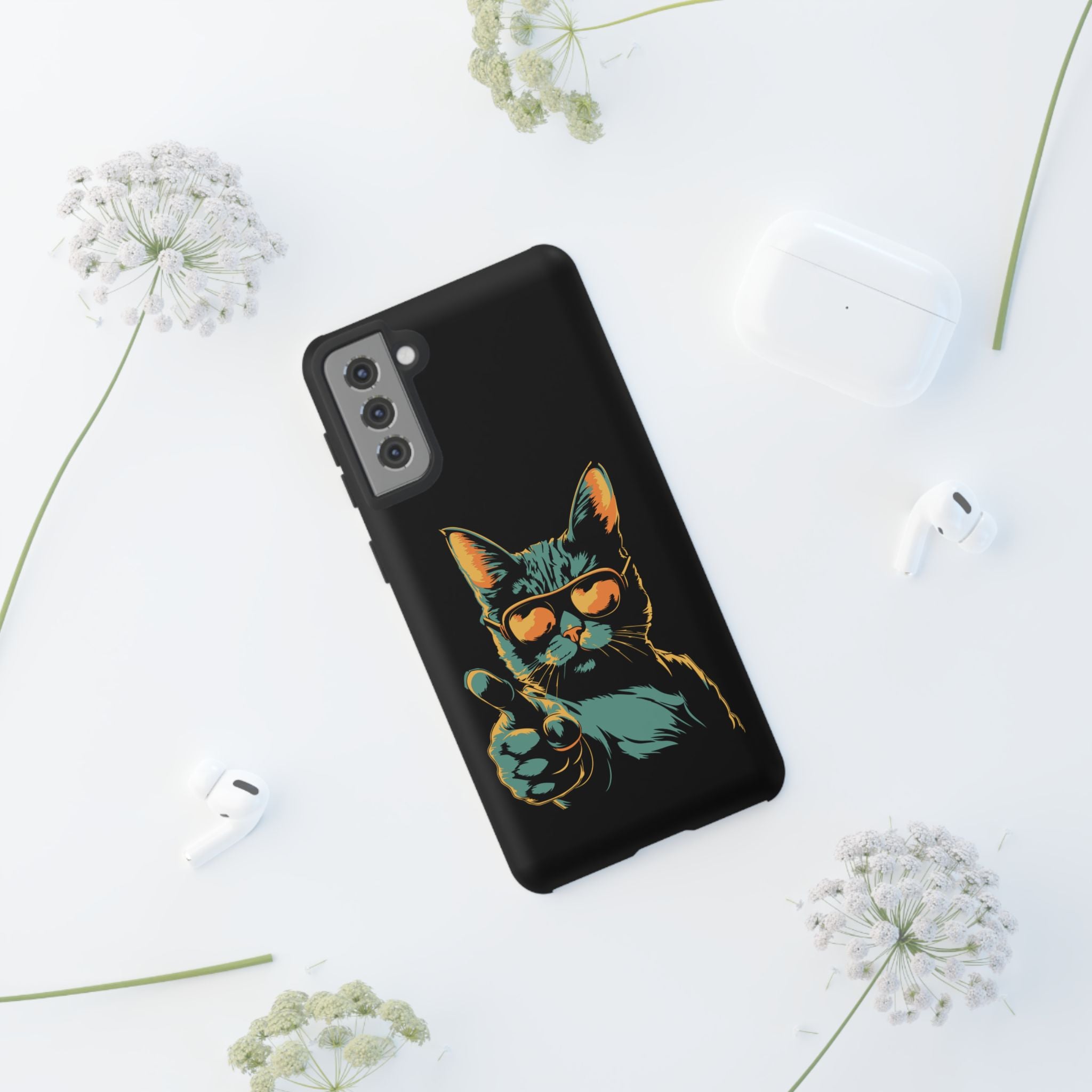 Cool Cat Phone Case, Stylish Phone Cover, Pet Lover Gift, Cute Cat Design, Fun Cat Accessories