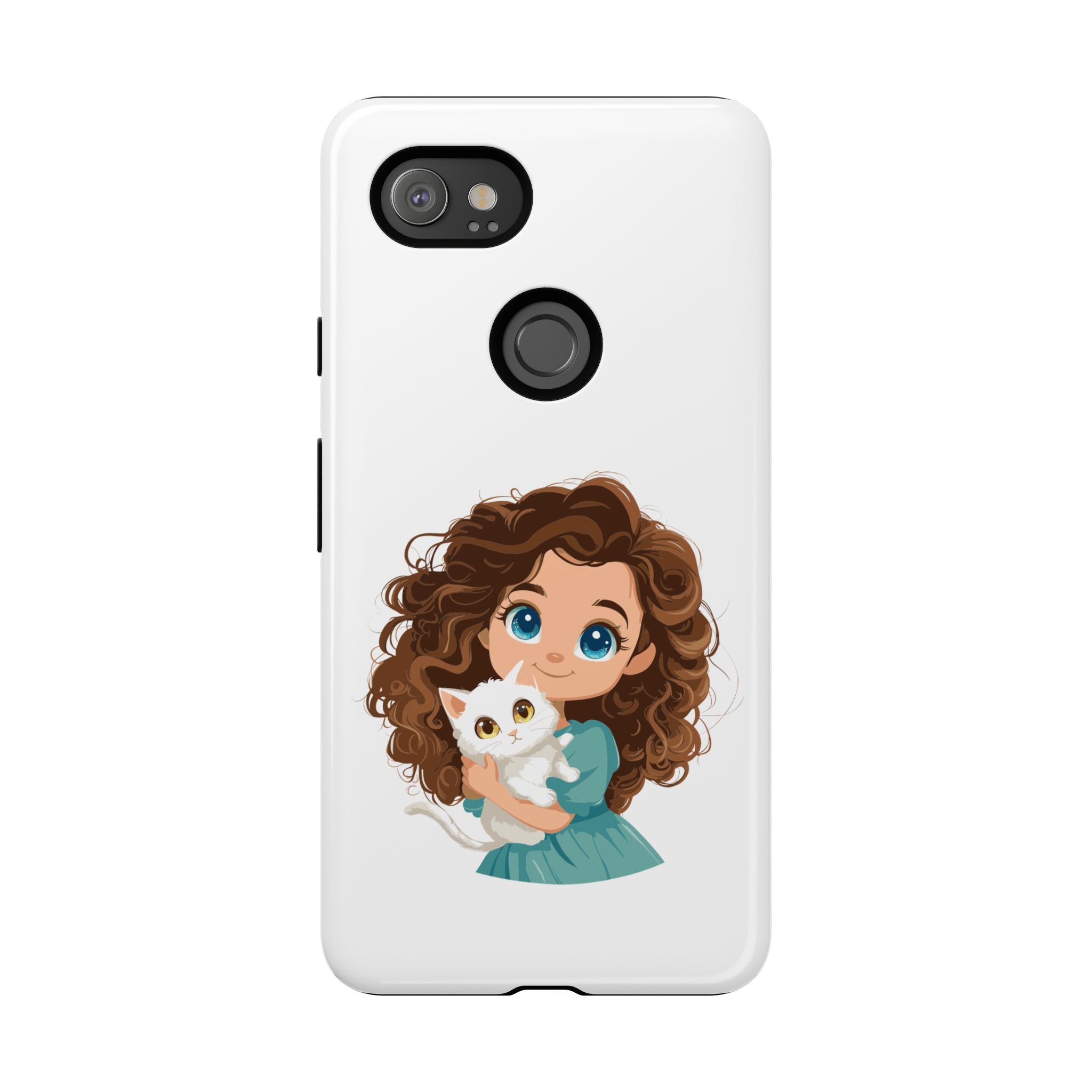 Cute Cat Lover Phone Case, Tough Phone Cover, Pet Lover Gift, Personalized Gift, Kids Phone Case, Animal Lover Accessories