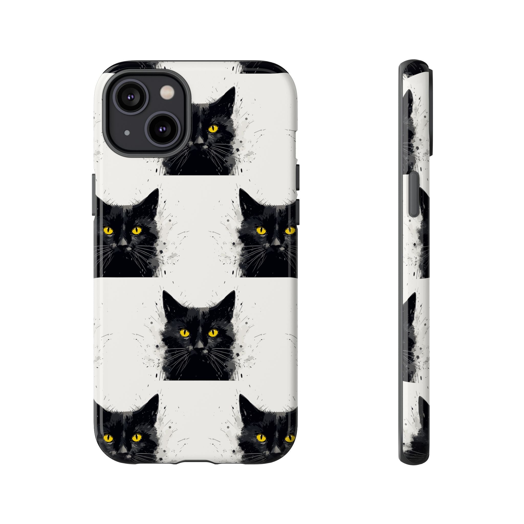 Black Cat Phone Case, Tough Cases, Cat Lover Gift, Unique Design, Halloween, Animal Accessories, Custom Phone Cover