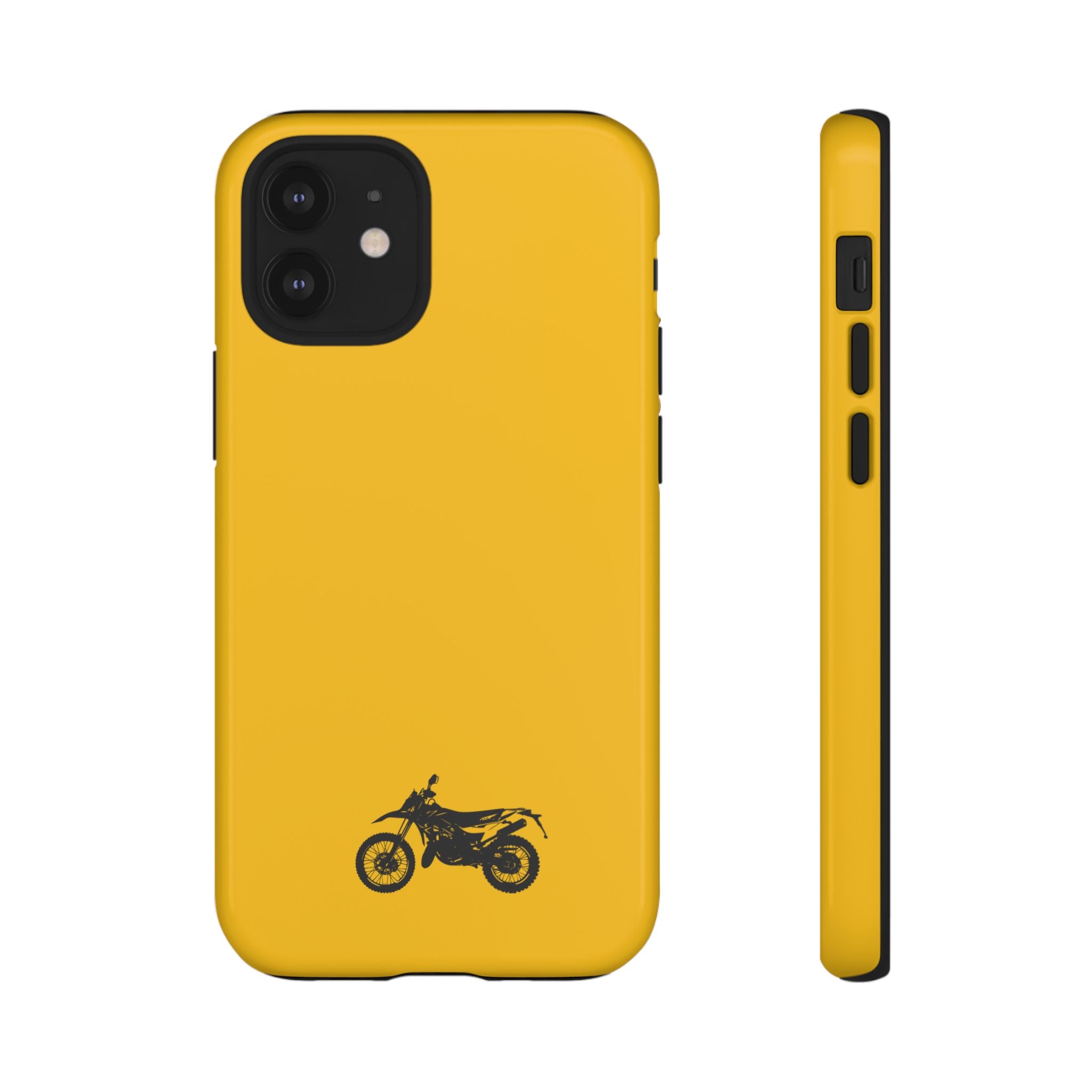 Motorcycle Phone Case, Tough Phone Cover, Gift for Bikers, Durable Tech Accessory, Yellow Motorcycle Design