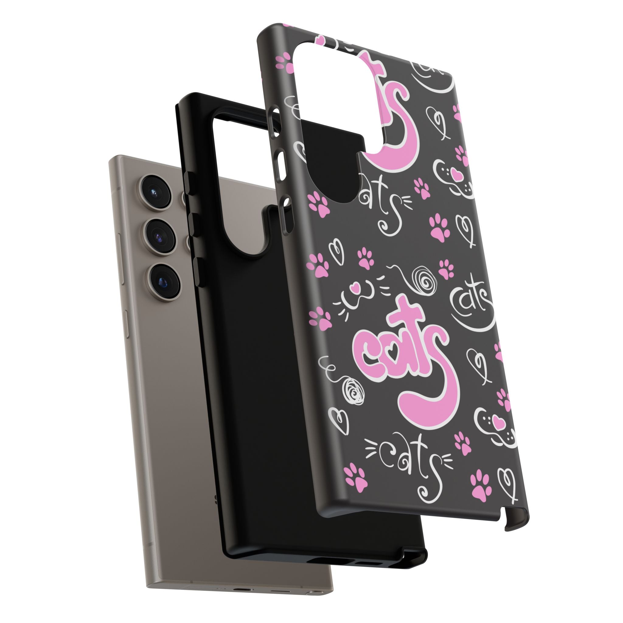 Cute Cat Print Phone Cases, Tough Cases for Cat Lovers, Pet Phone Cover, Gift for Cat Moms, Stylish Phone Accessories