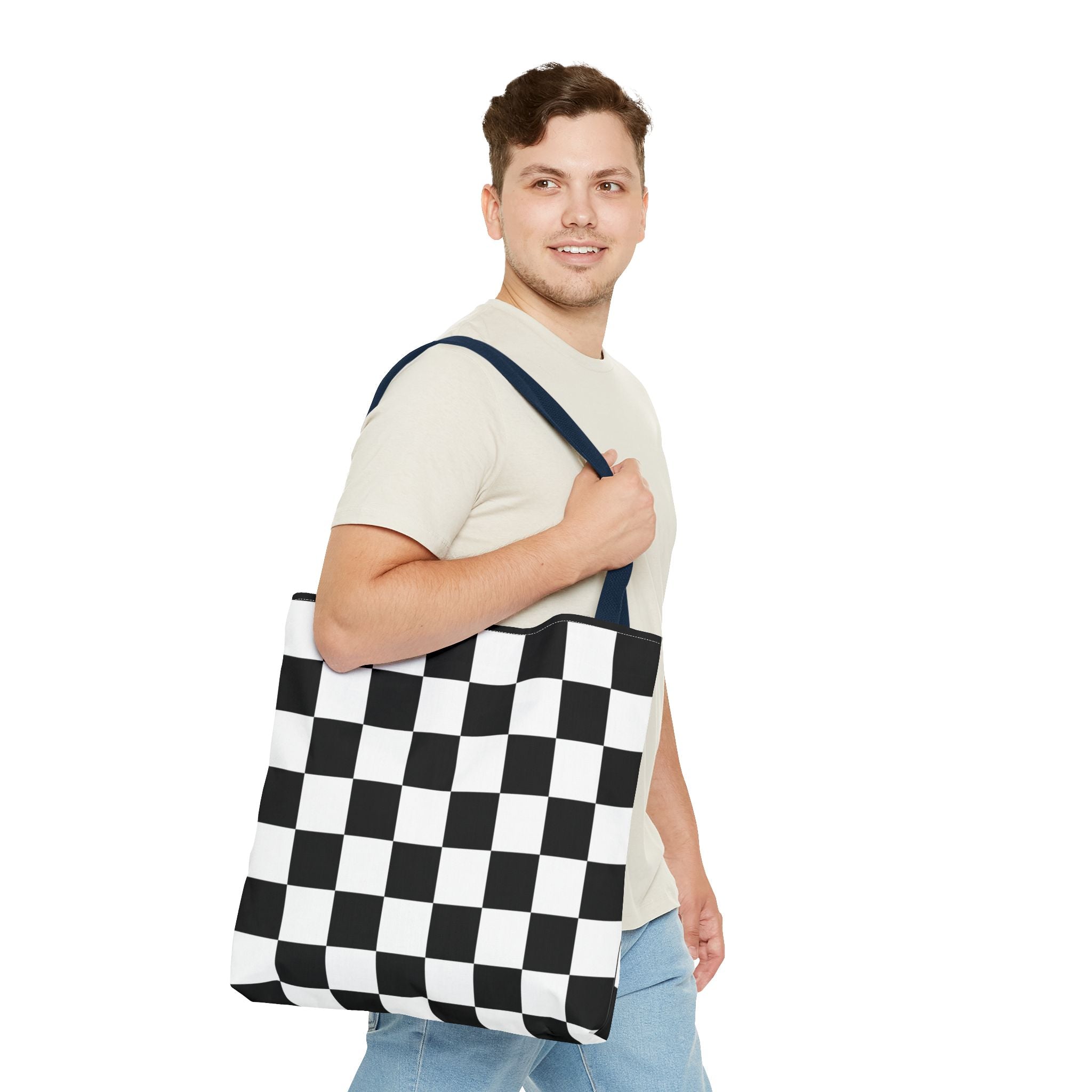 Tote Bag Finish Line - Checkered Victory – Tote Bag for Racing Fans