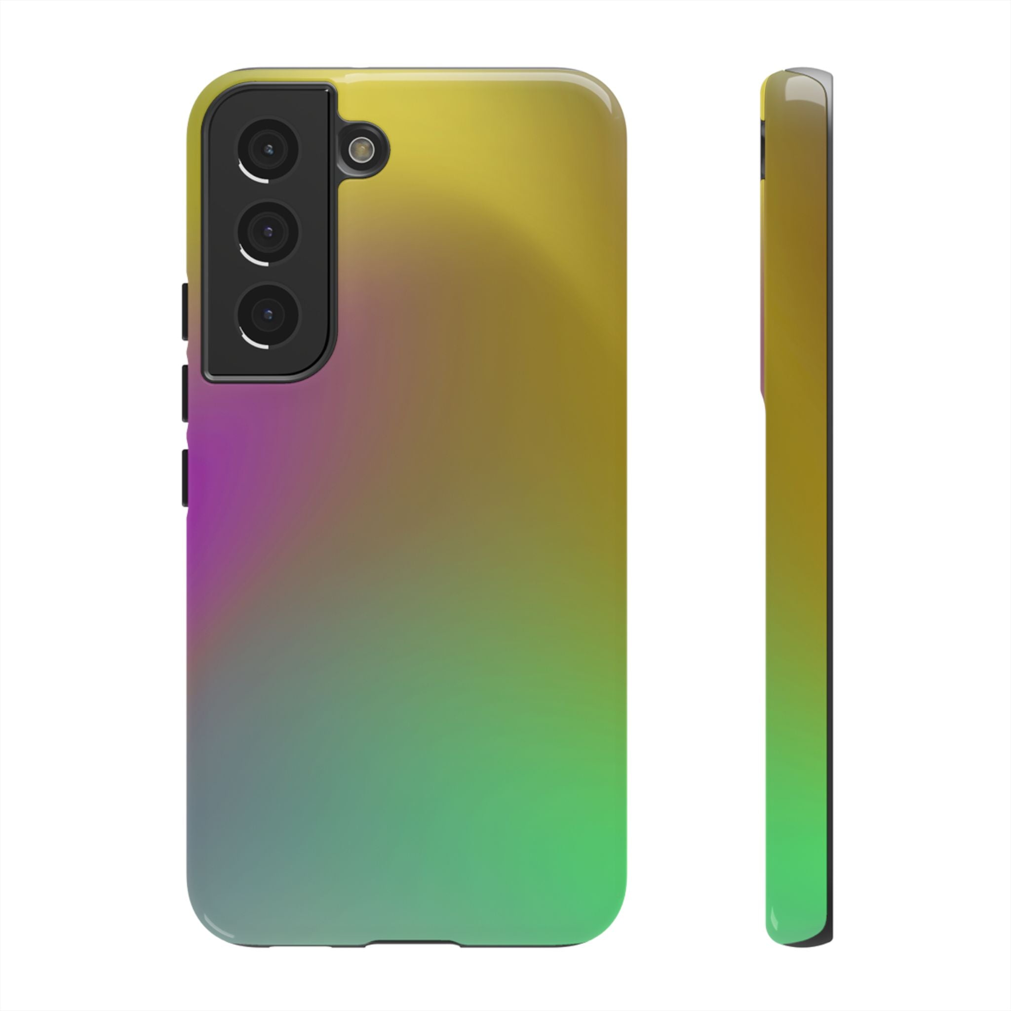 Vibrant Phone Case, Tough Cases, Colorful Phone Cover, Durable Mobile Case, Yellow Green Gradient Design