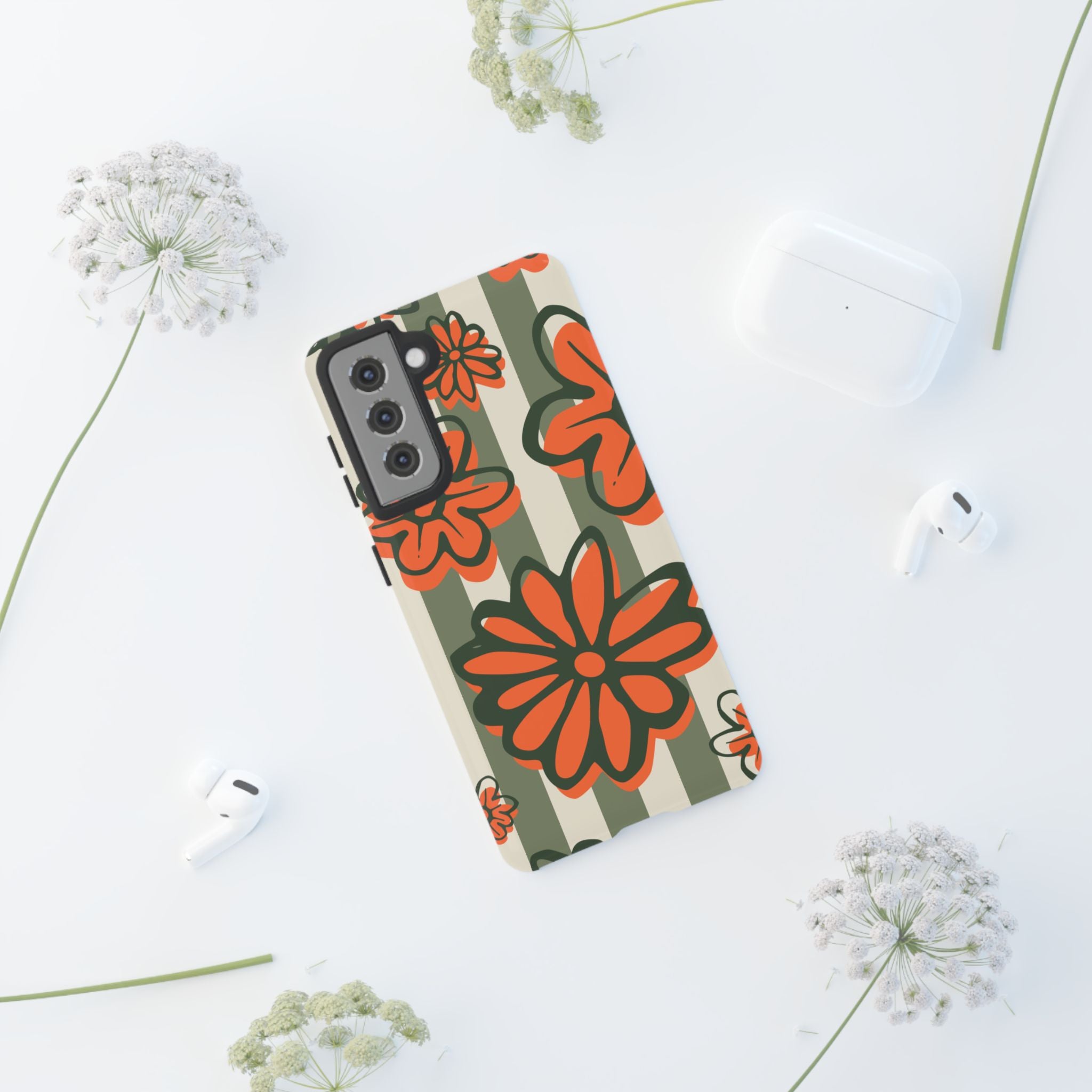 Floral Tough Phone Case - Trendy Protector for Pet Lovers, Super Cute Gift, Floral Design, Stylish Phone Cover, Unique Accessory
