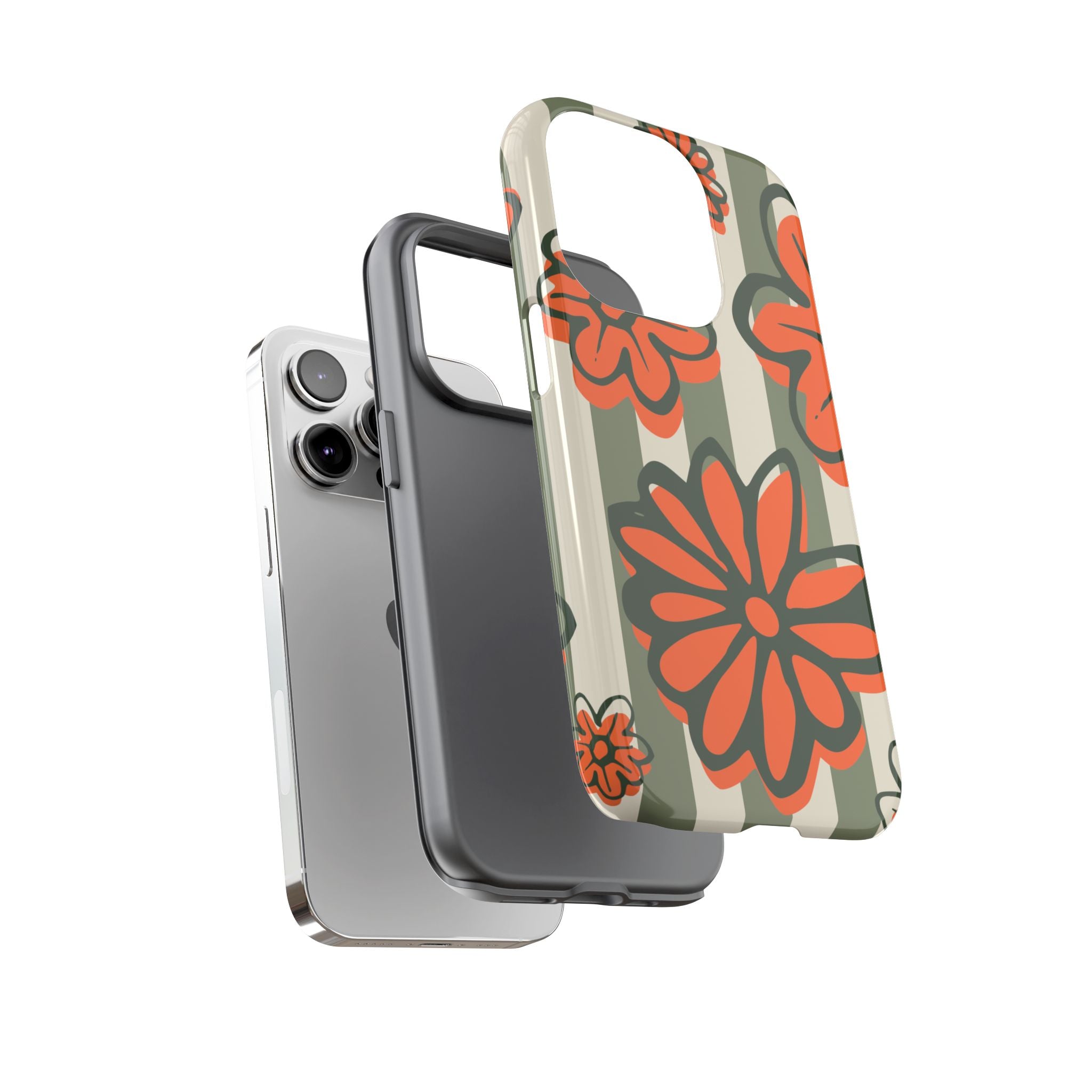 Floral Tough Phone Case - Trendy Protector for Pet Lovers, Super Cute Gift, Floral Design, Stylish Phone Cover, Unique Accessory