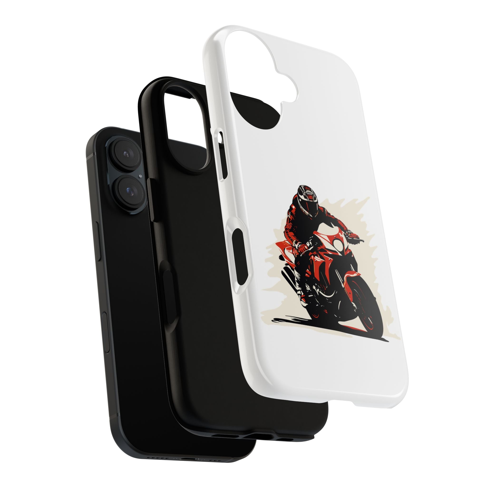 Motorcycle Phone Case, Tough Cases for Riders, Biker Accessory, Gifts for Motorcyclists, Red Bike Design