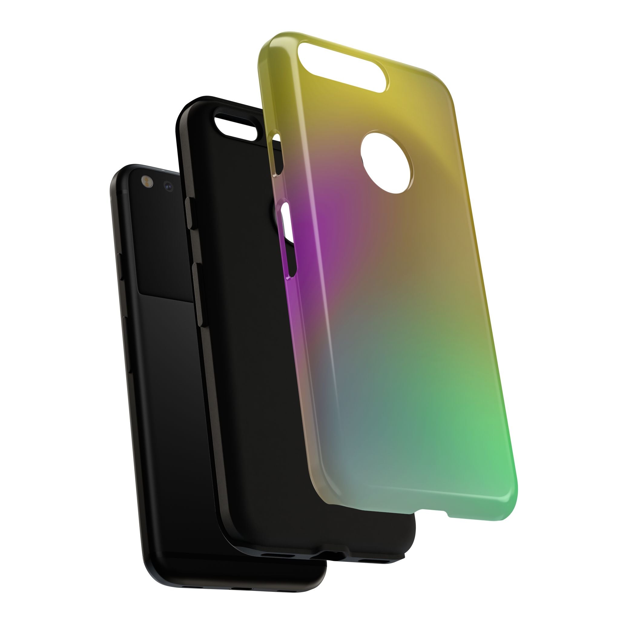 Vibrant Phone Case, Tough Cases, Colorful Phone Cover, Durable Mobile Case, Yellow Green Gradient Design